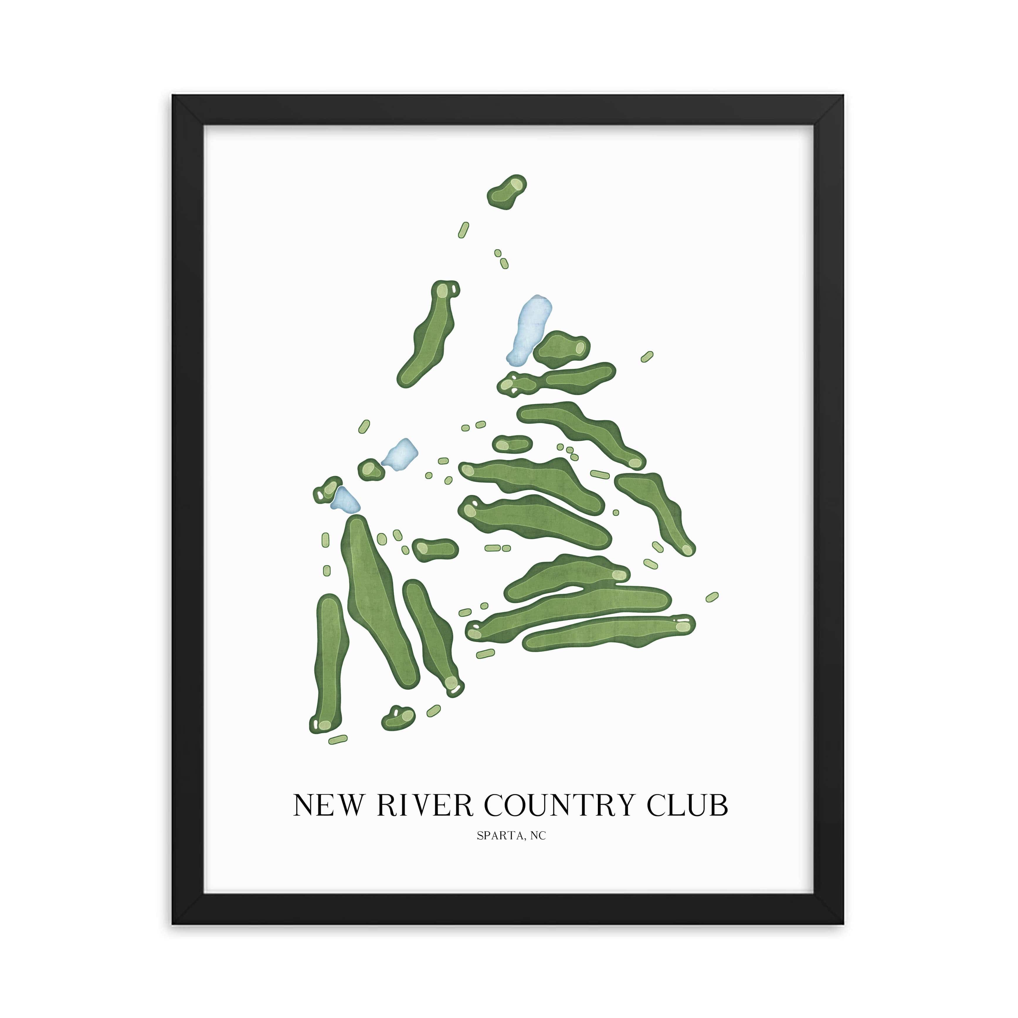 The 19th Hole Golf Shop - Golf Course Prints - New River Country Club Golf Course Map Golf Map