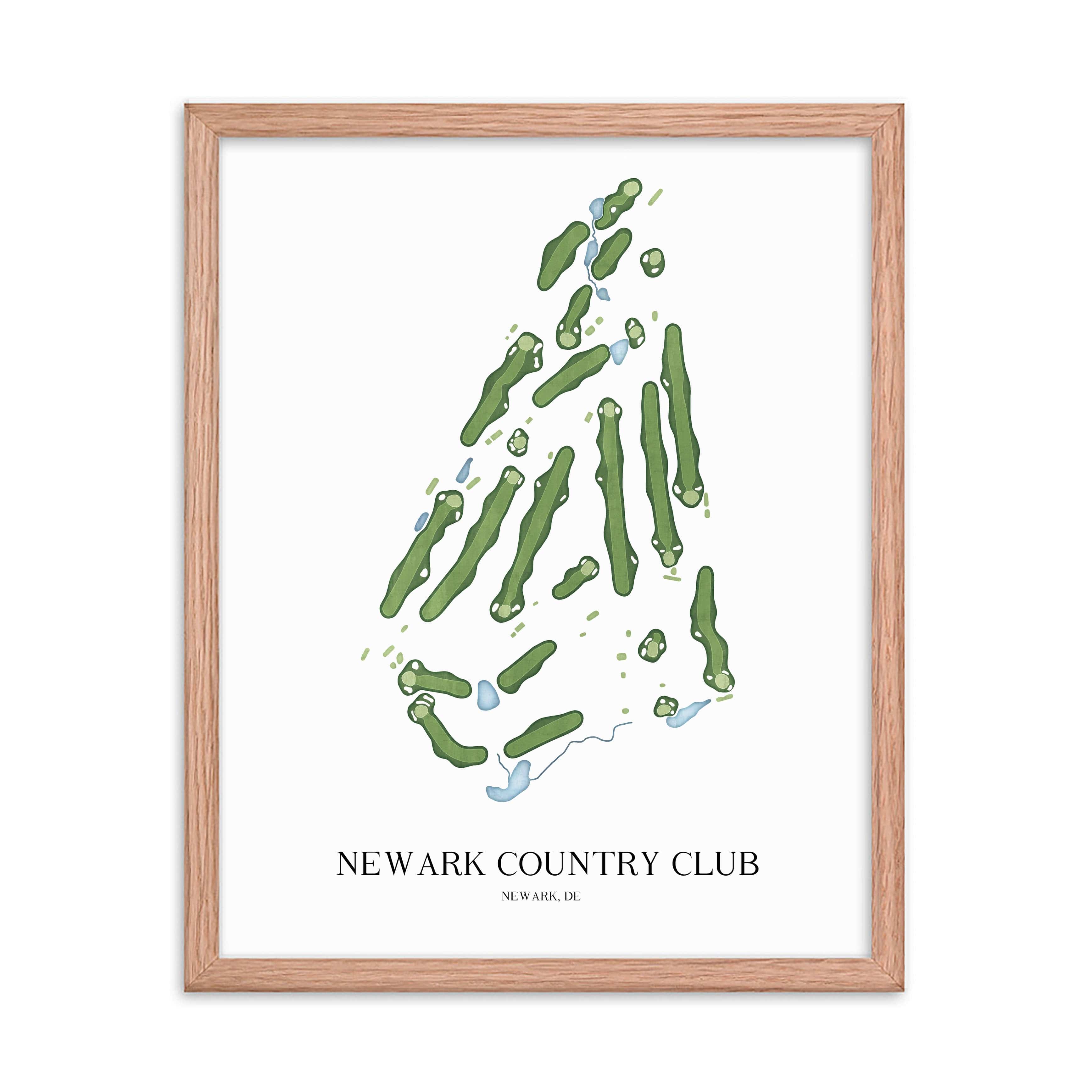 The 19th Hole Golf Shop - Golf Course Prints - Newark Country Club Golf Course Map Golf Map