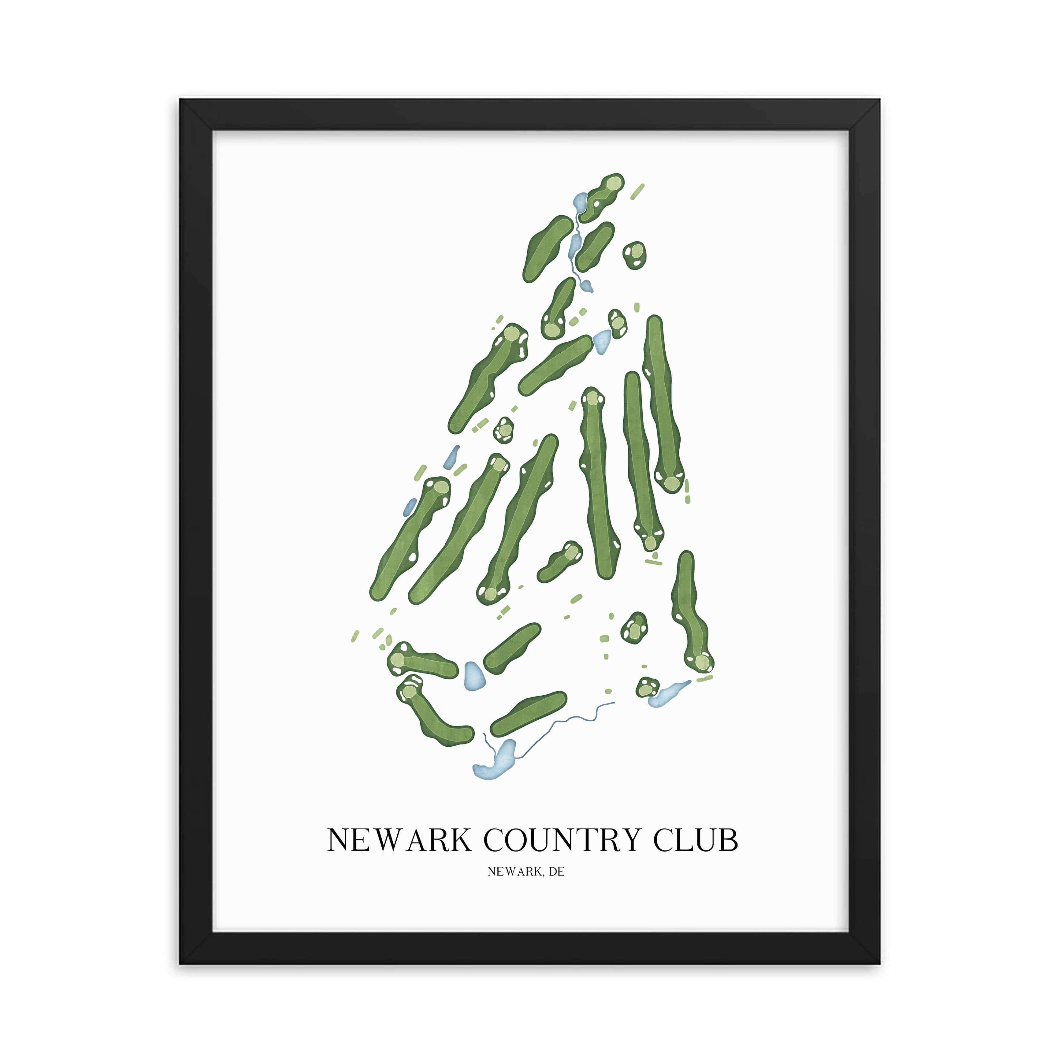 The 19th Hole Golf Shop - Golf Course Prints - Newark Country Club Golf Course Map Golf Map