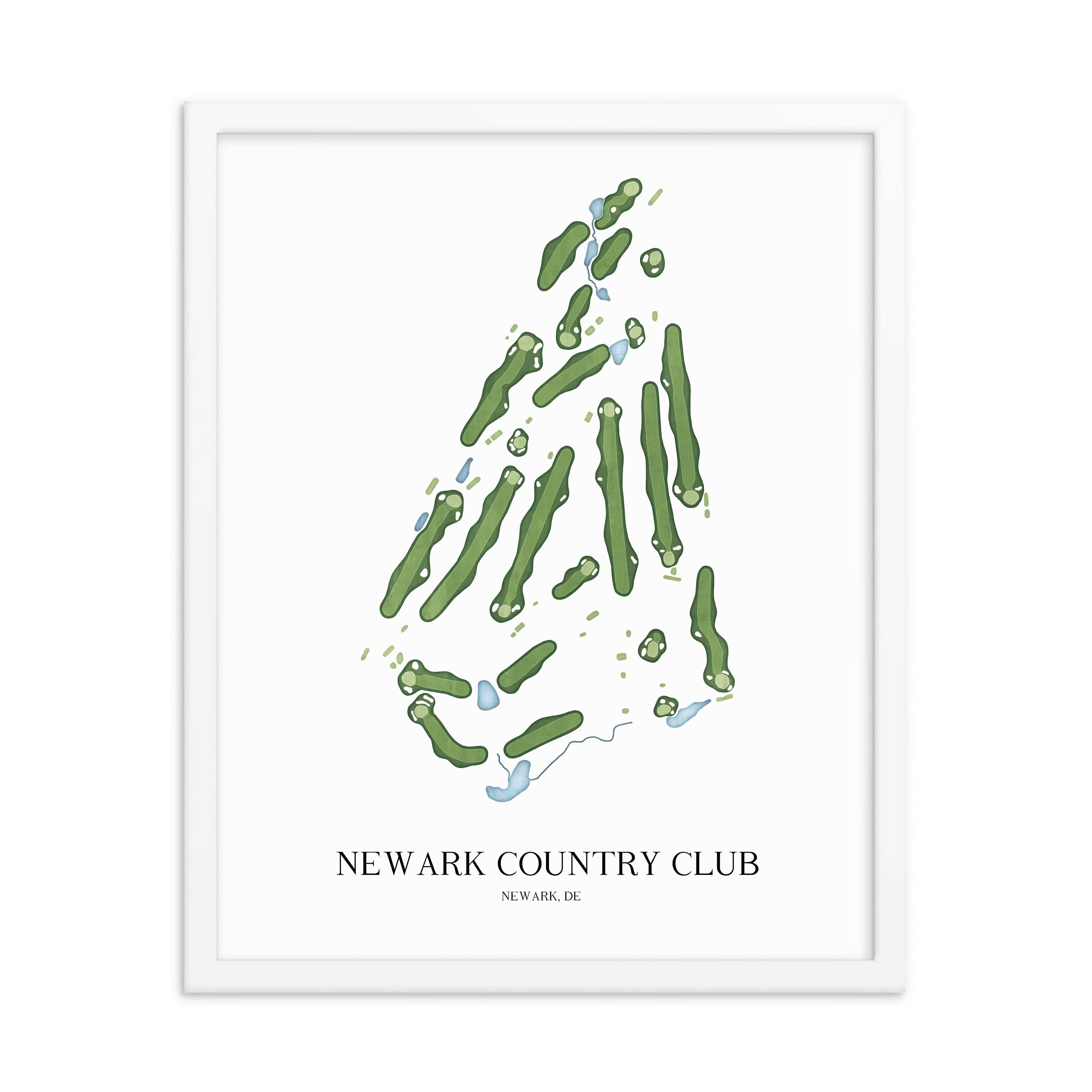 The 19th Hole Golf Shop - Golf Course Prints - Newark Country Club Golf Course Map Golf Map