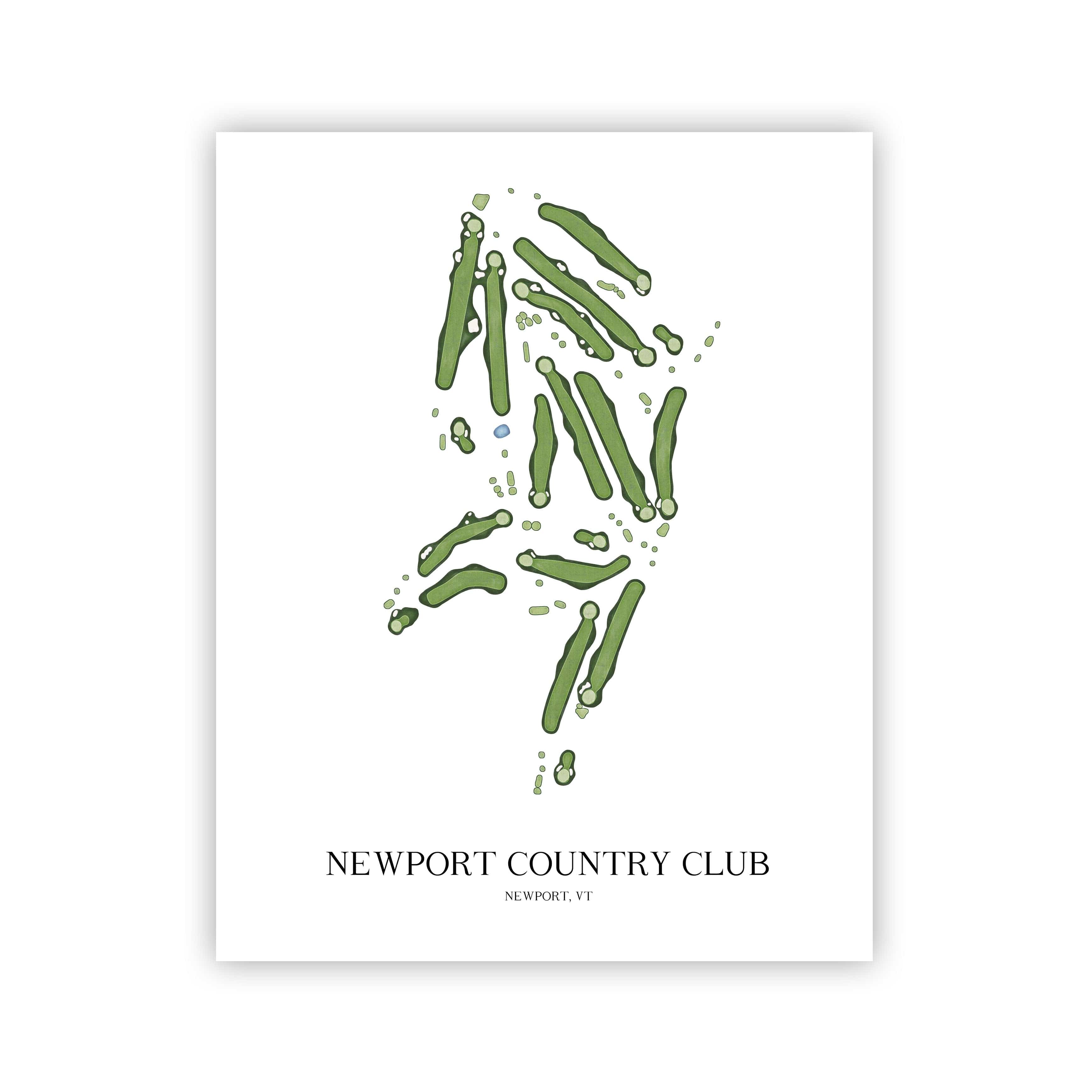 The 19th Hole Golf Shop - Golf Course Prints - Newport Country Club Golf Course Map Golf Map