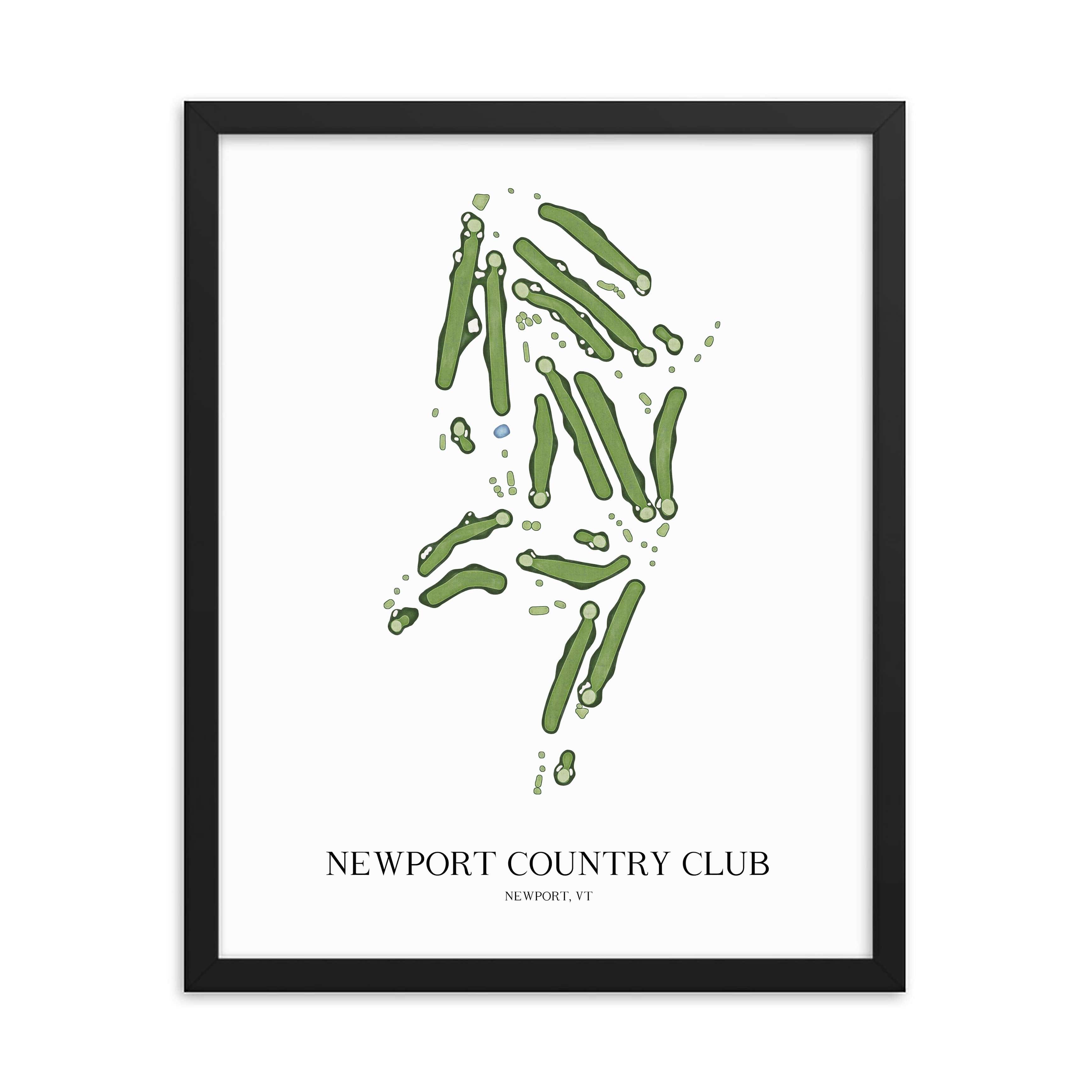 The 19th Hole Golf Shop - Golf Course Prints - Newport Country Club Golf Course Map Golf Map