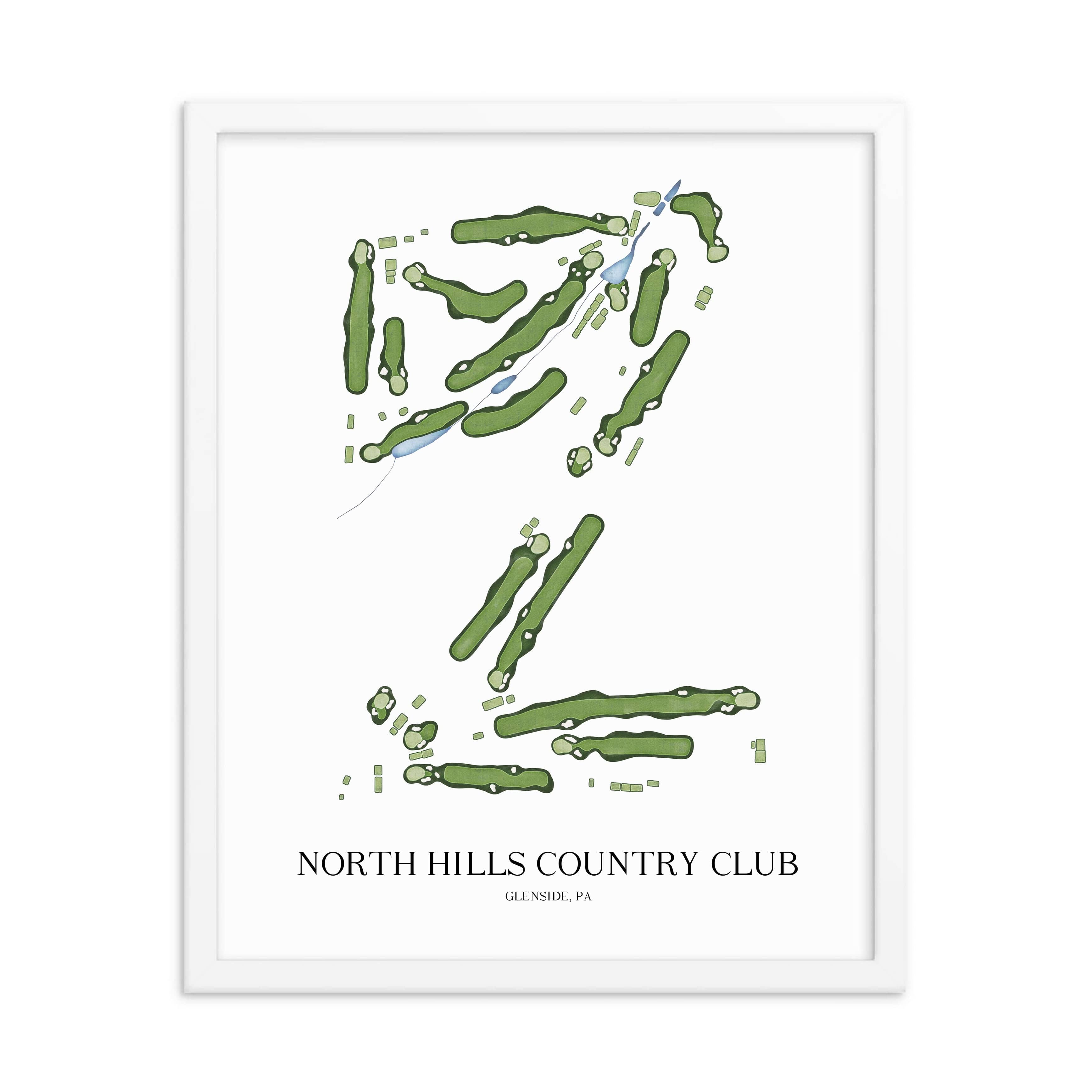 The 19th Hole Golf Shop - Golf Course Prints - North Hills Country Club Golf Course Map Golf Map