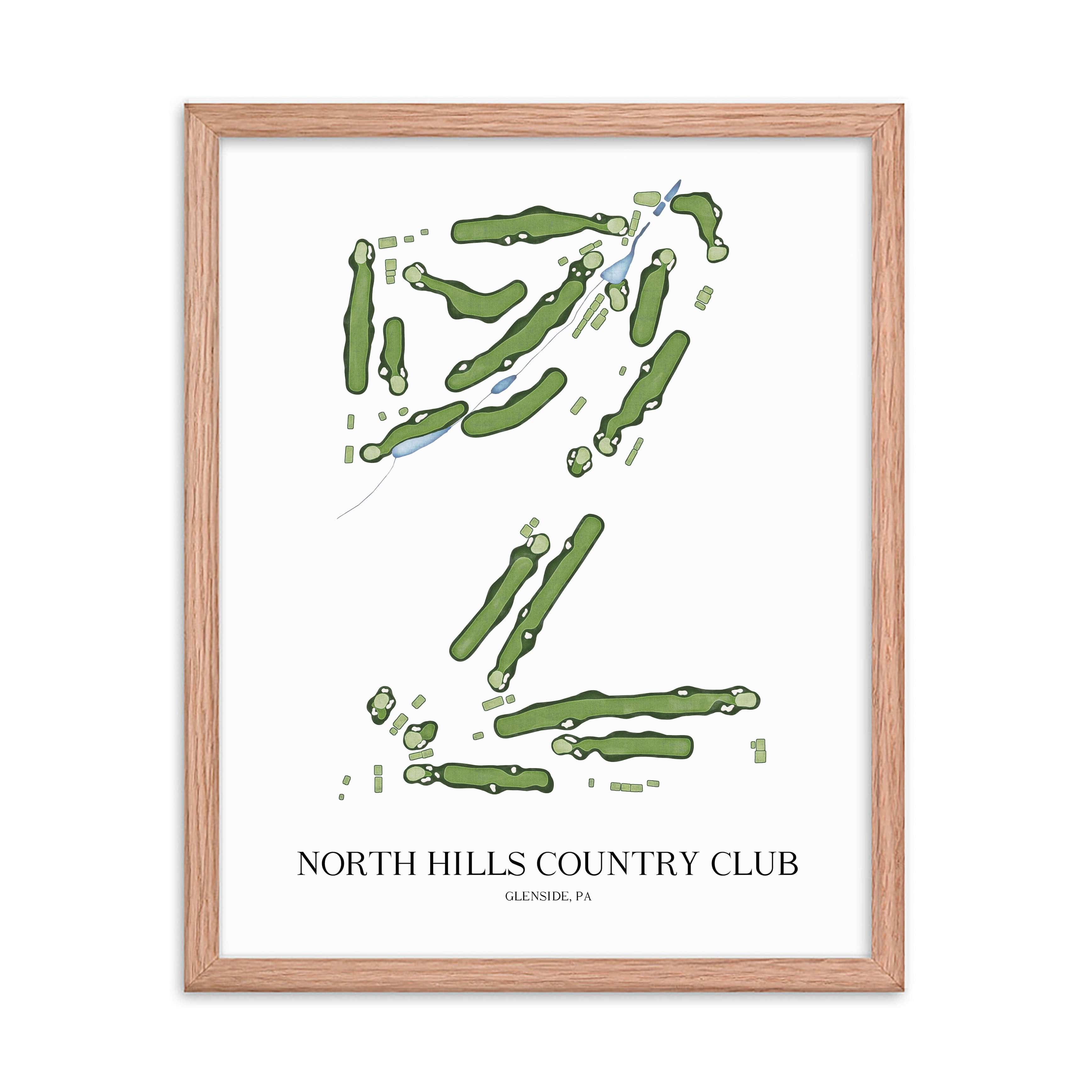 The 19th Hole Golf Shop - Golf Course Prints - North Hills Country Club Golf Course Map Golf Map