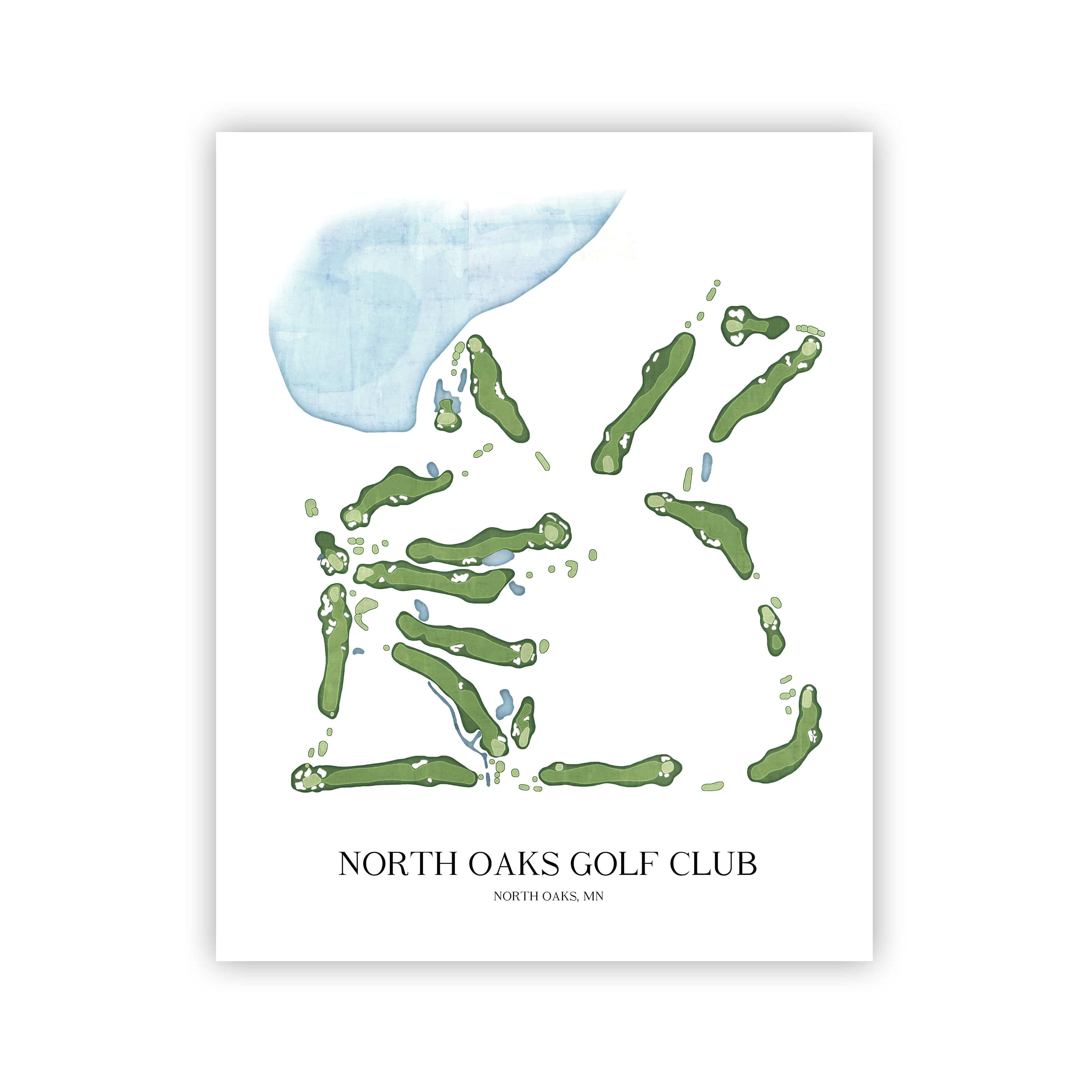 The 19th Hole Golf Shop - Golf Course Prints - North Oaks Golf Club Golf Course Map Golf Map