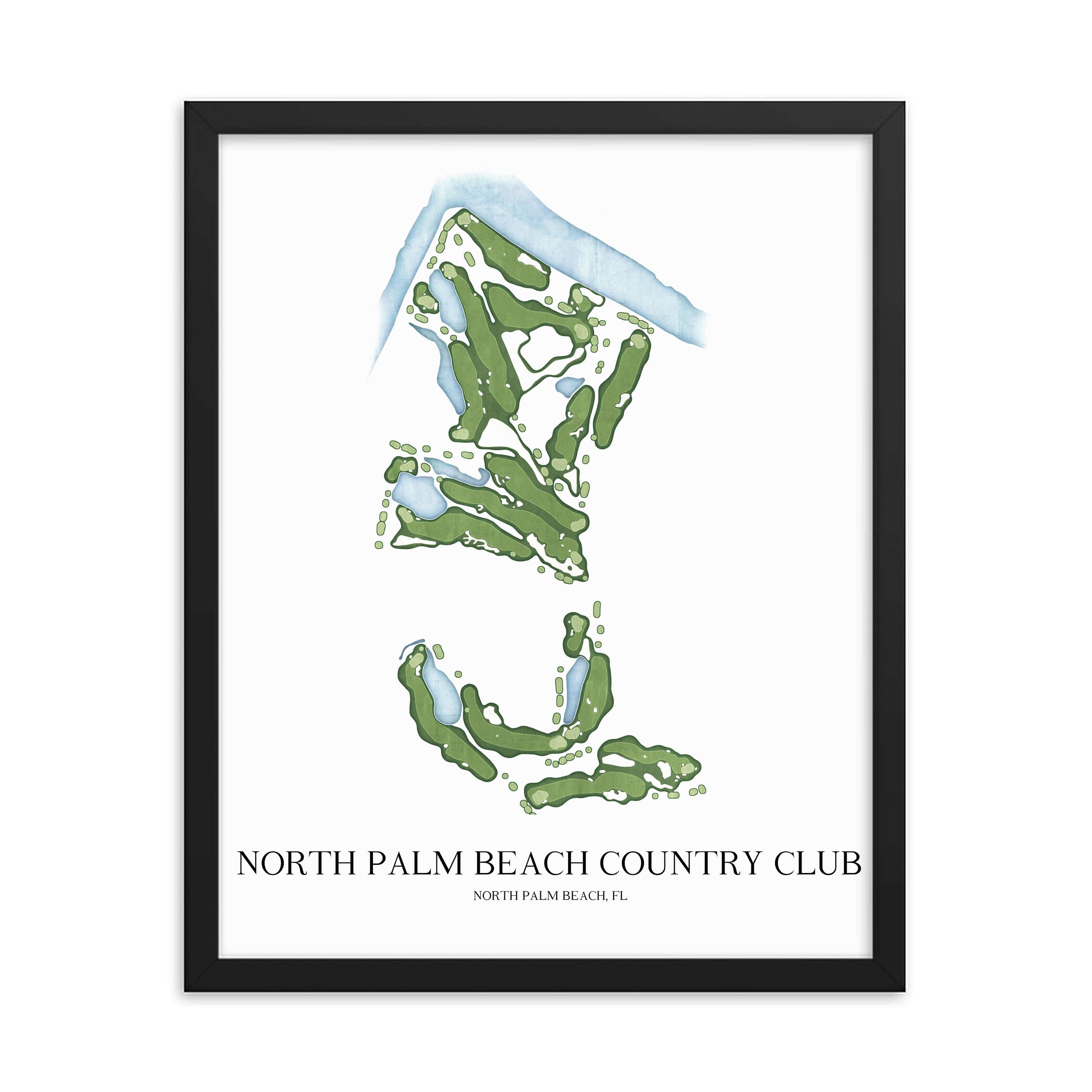 The 19th Hole Golf Shop - Golf Course Prints - North Palm Beach Country Club Golf Course Map Golf Map