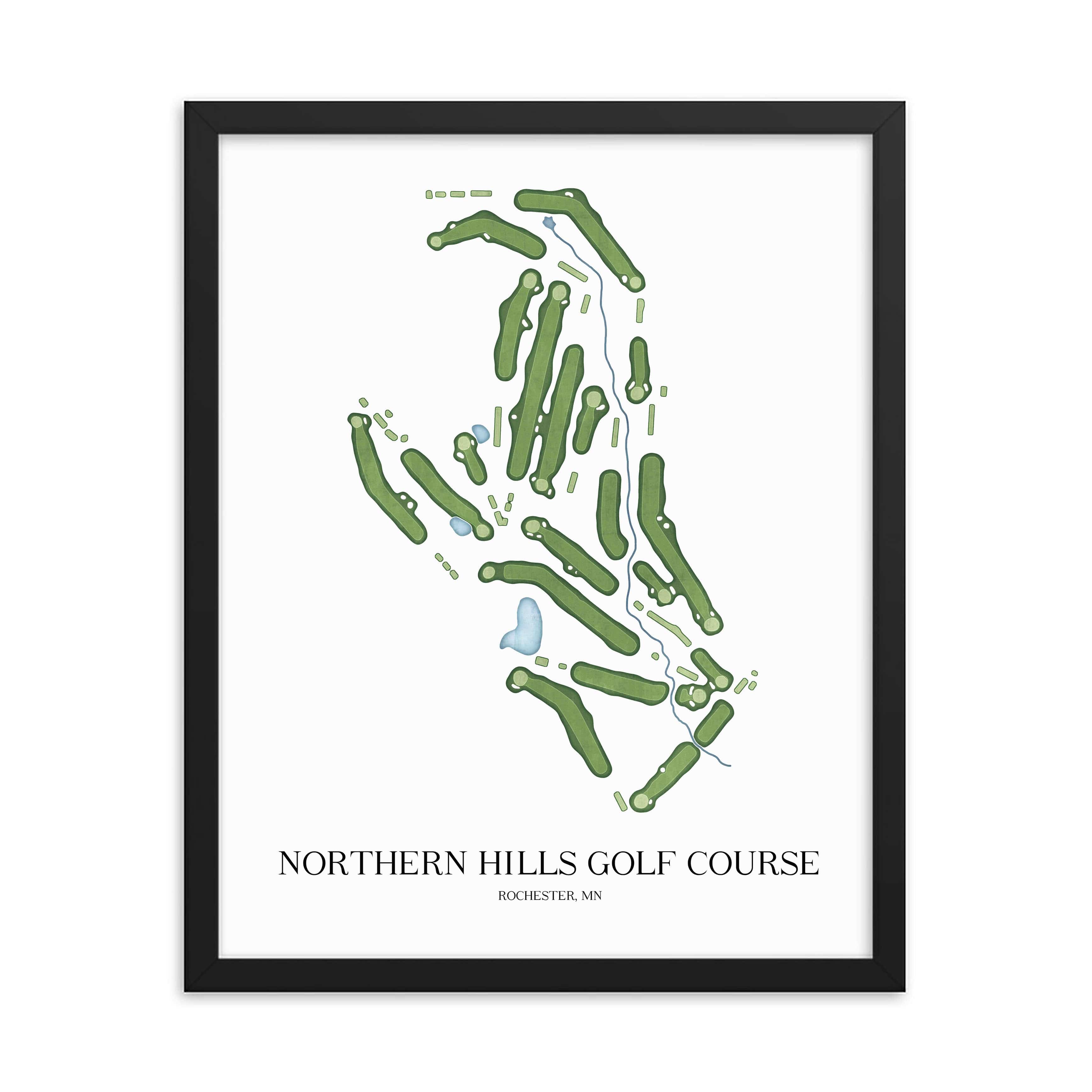 The 19th Hole Golf Shop - Golf Course Prints - Northern Hills Golf Course Golf Course Map Golf Map