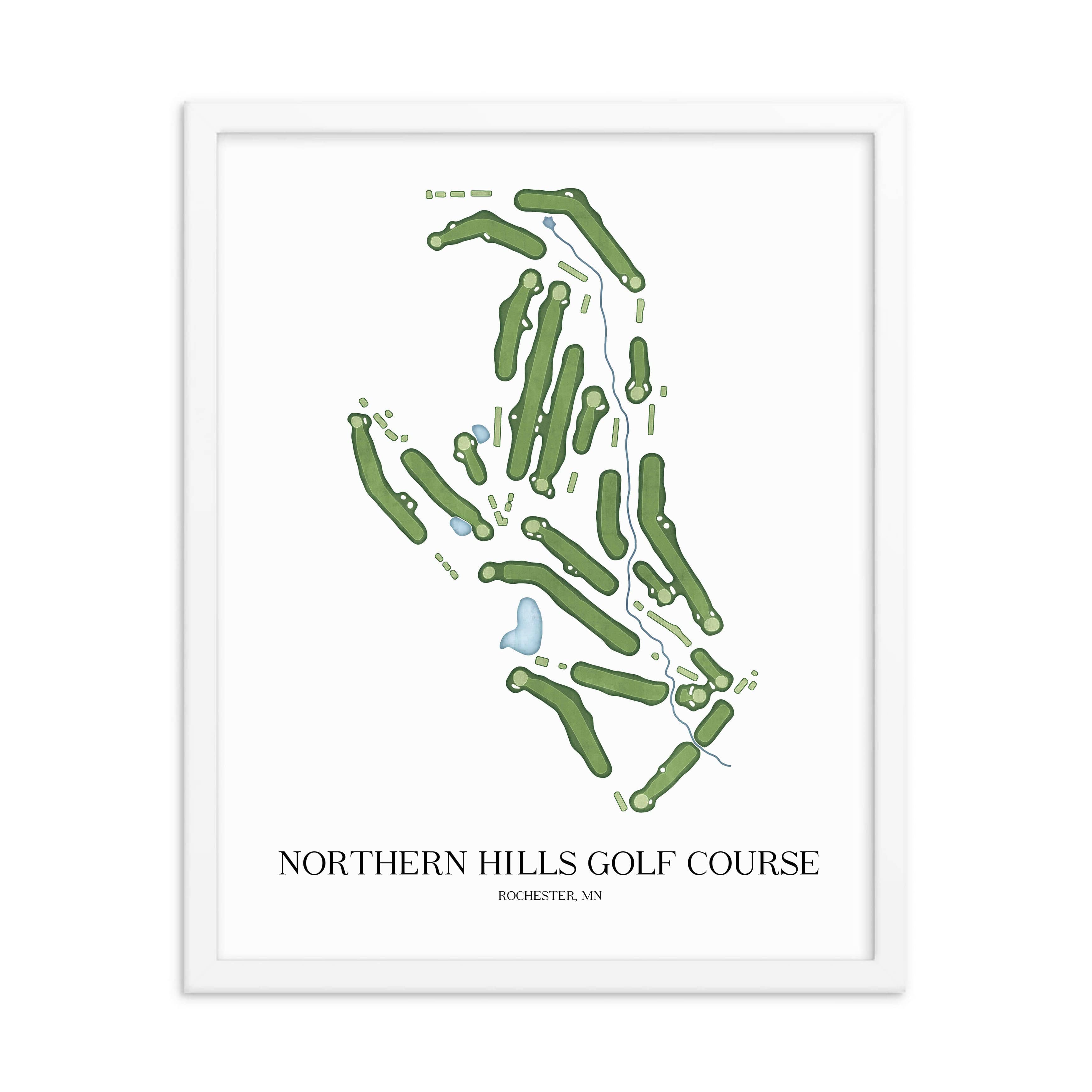 The 19th Hole Golf Shop - Golf Course Prints - Northern Hills Golf Course Golf Course Map Golf Map