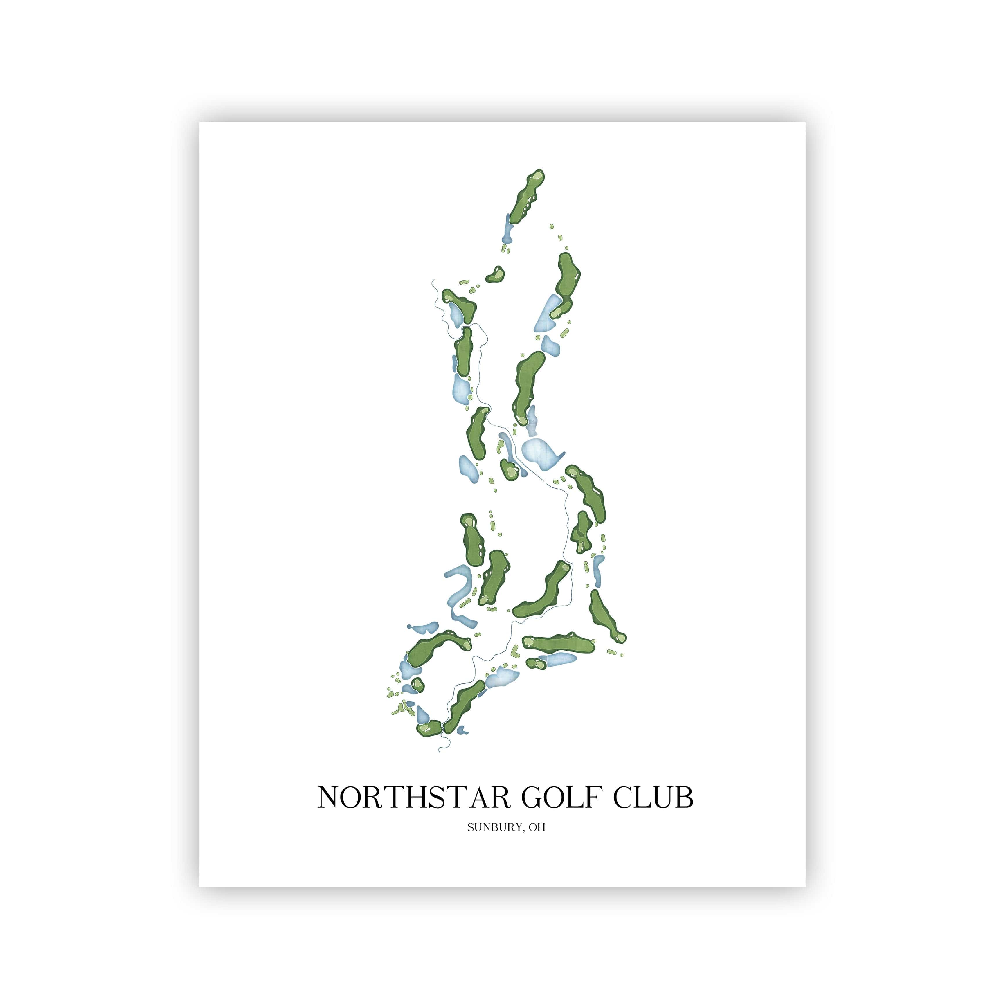 The 19th Hole Golf Shop - Golf Course Prints - Northstar Golf Club Golf Course Map Golf Map