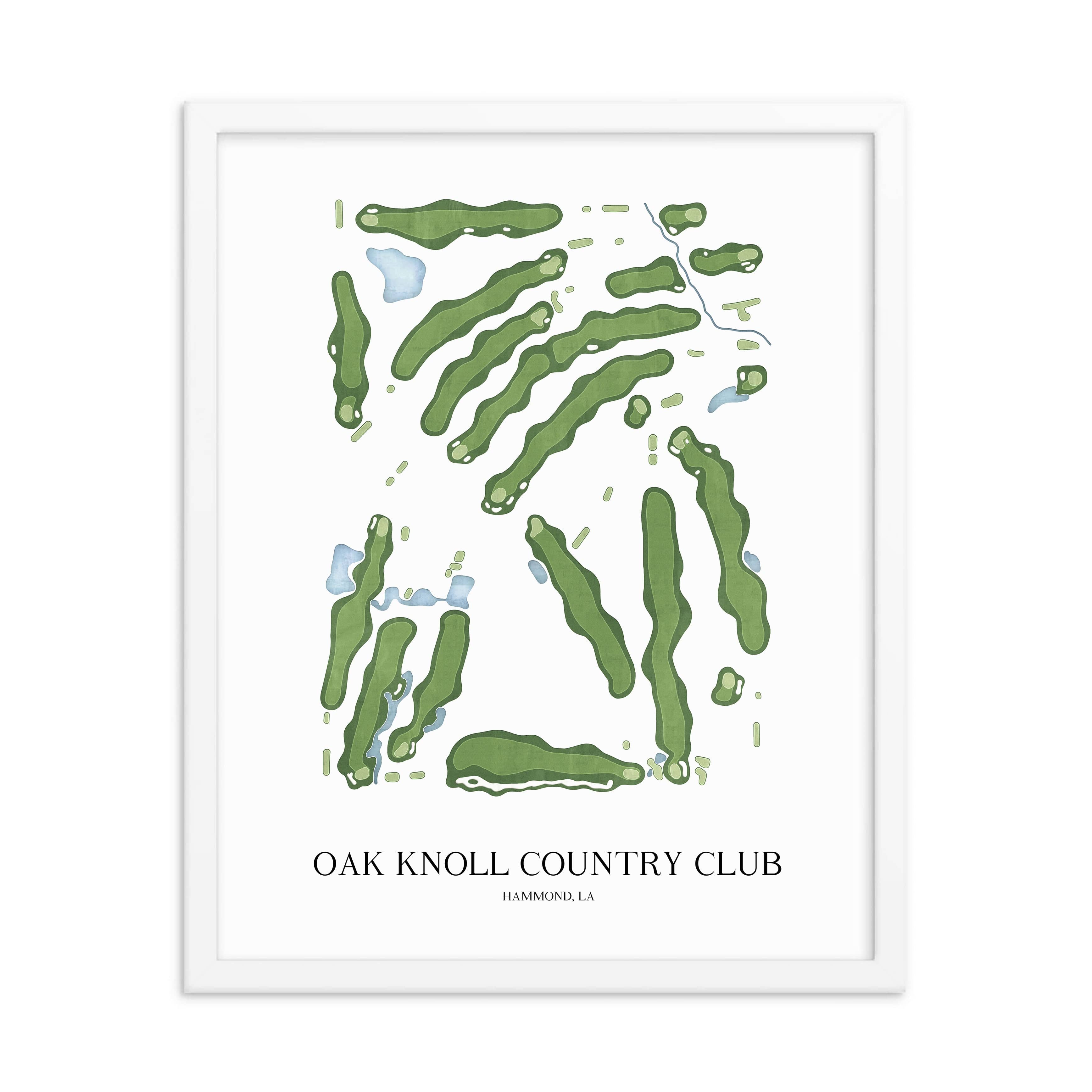 The 19th Hole Golf Shop - Golf Course Prints - Oak Knoll Country Club Golf Course Map Golf Map