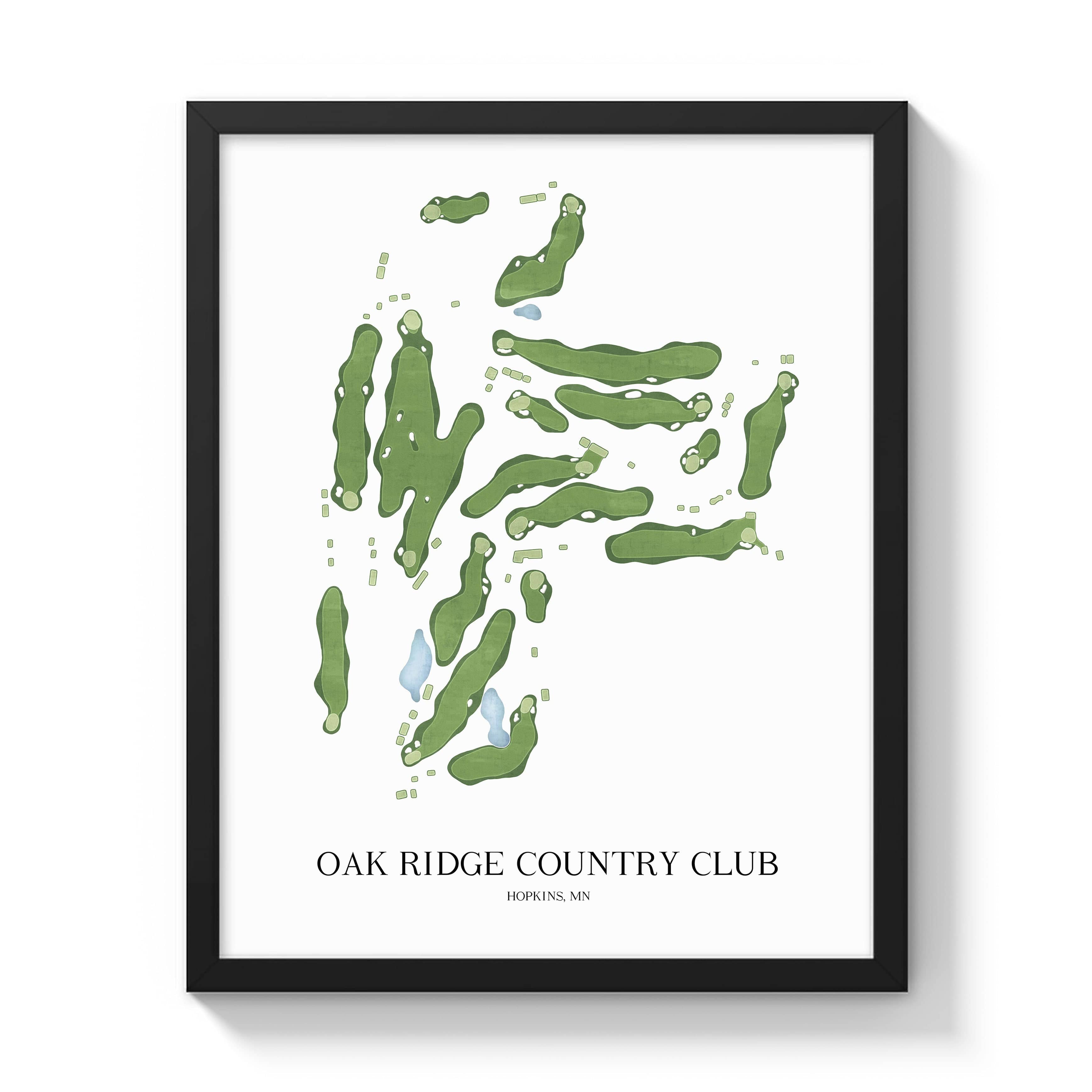 The 19th Hole Golf Shop - Golf Course Prints - Oak Ridge Country Club Golf Course Map Golf Map