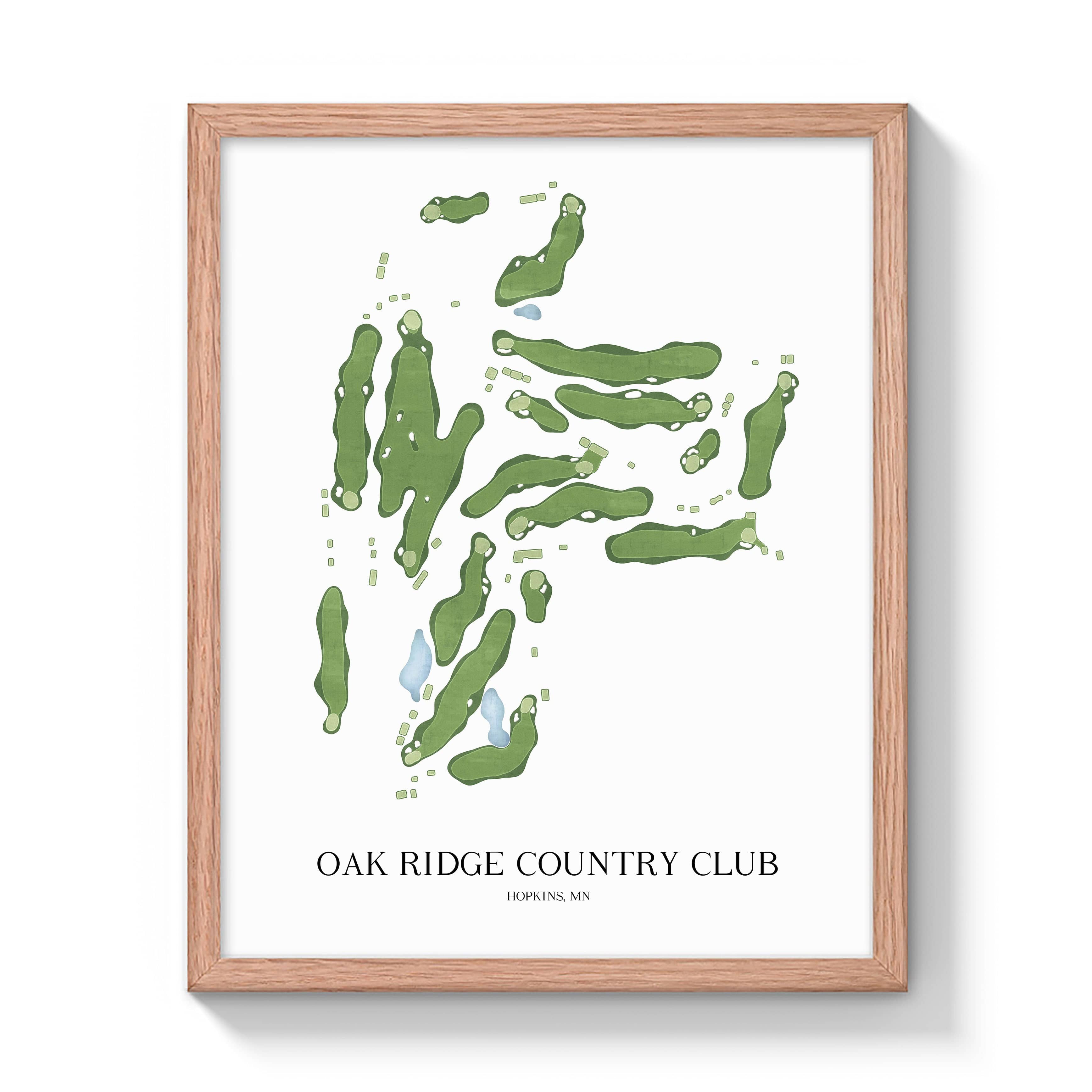 The 19th Hole Golf Shop - Golf Course Prints - Oak Ridge Country Club Golf Course Map Golf Map