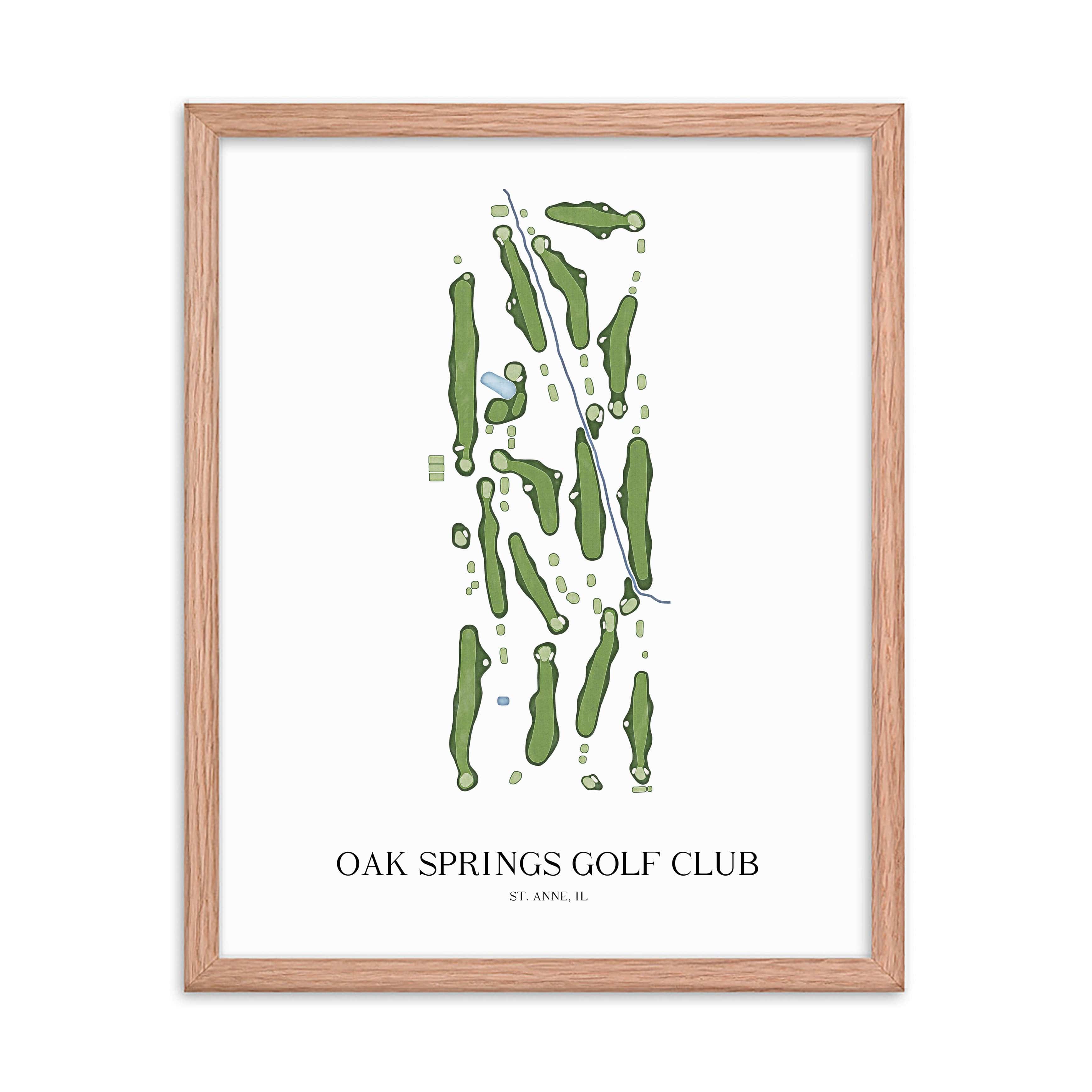 The 19th Hole Golf Shop - Golf Course Prints - Oak Springs Golf Club Golf Course Map Golf Map