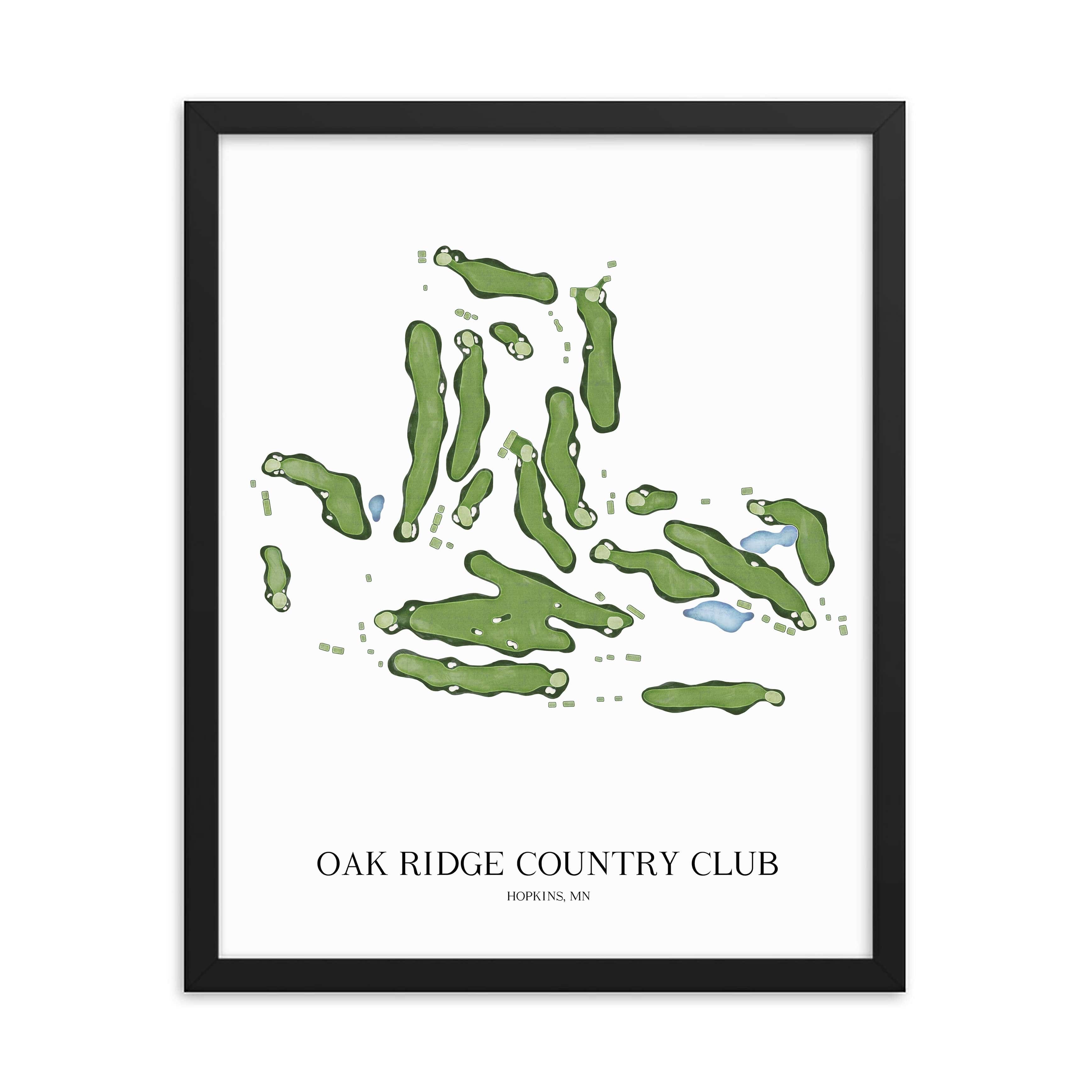 The 19th Hole Golf Shop - Golf Course Prints - Oakridge Country Club Golf Course Map Golf Map