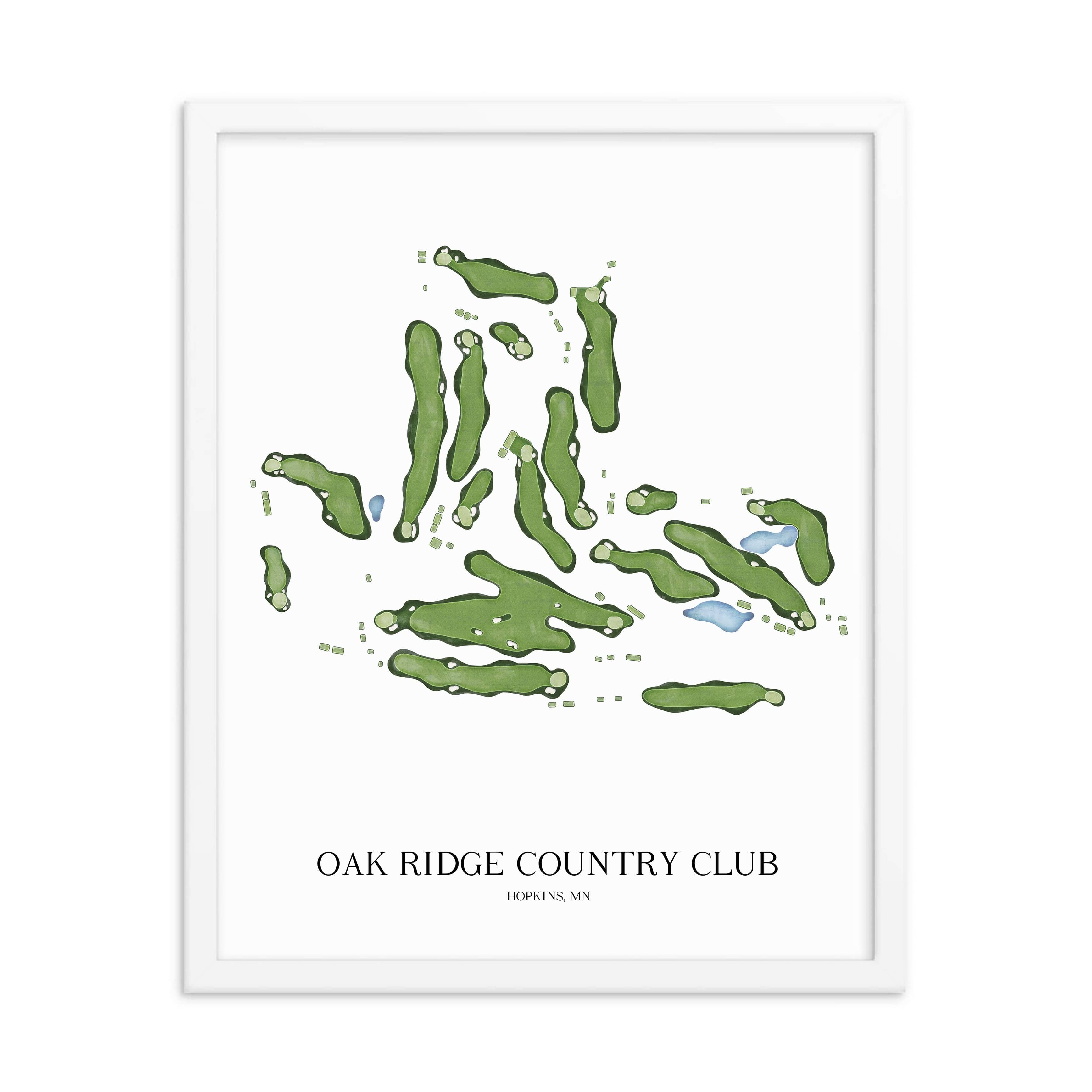 The 19th Hole Golf Shop - Golf Course Prints - Oakridge Country Club Golf Course Map Golf Map