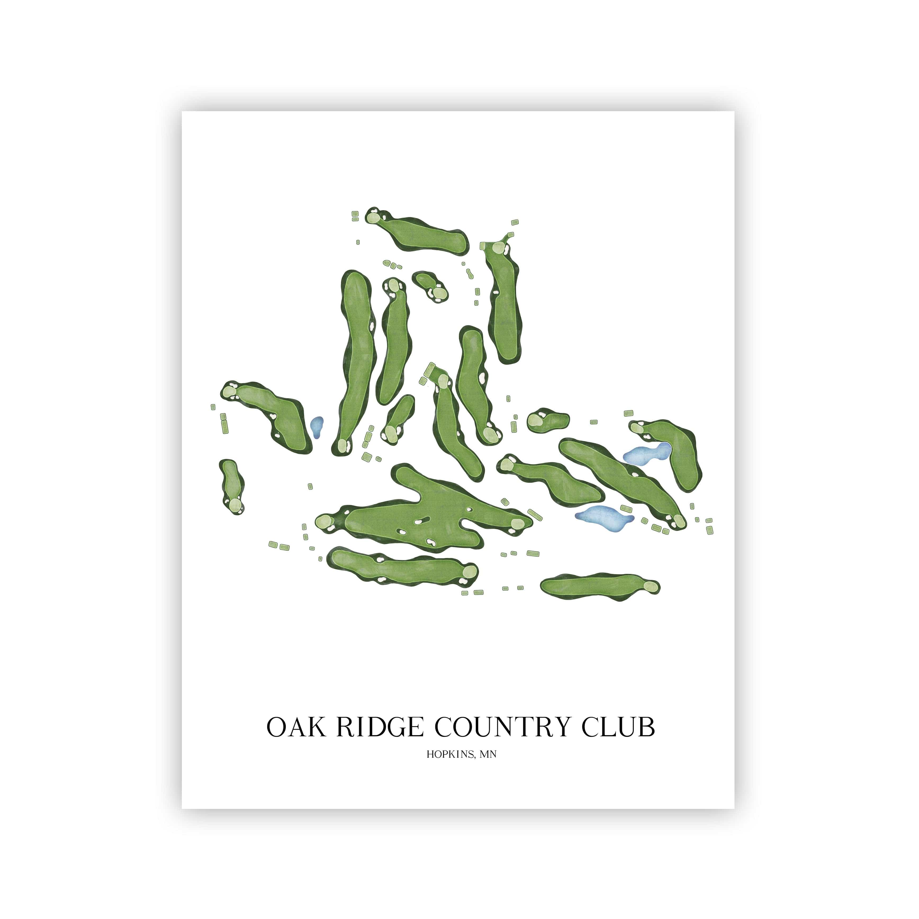 The 19th Hole Golf Shop - Golf Course Prints - Oakridge Country Club Golf Course Map Golf Map