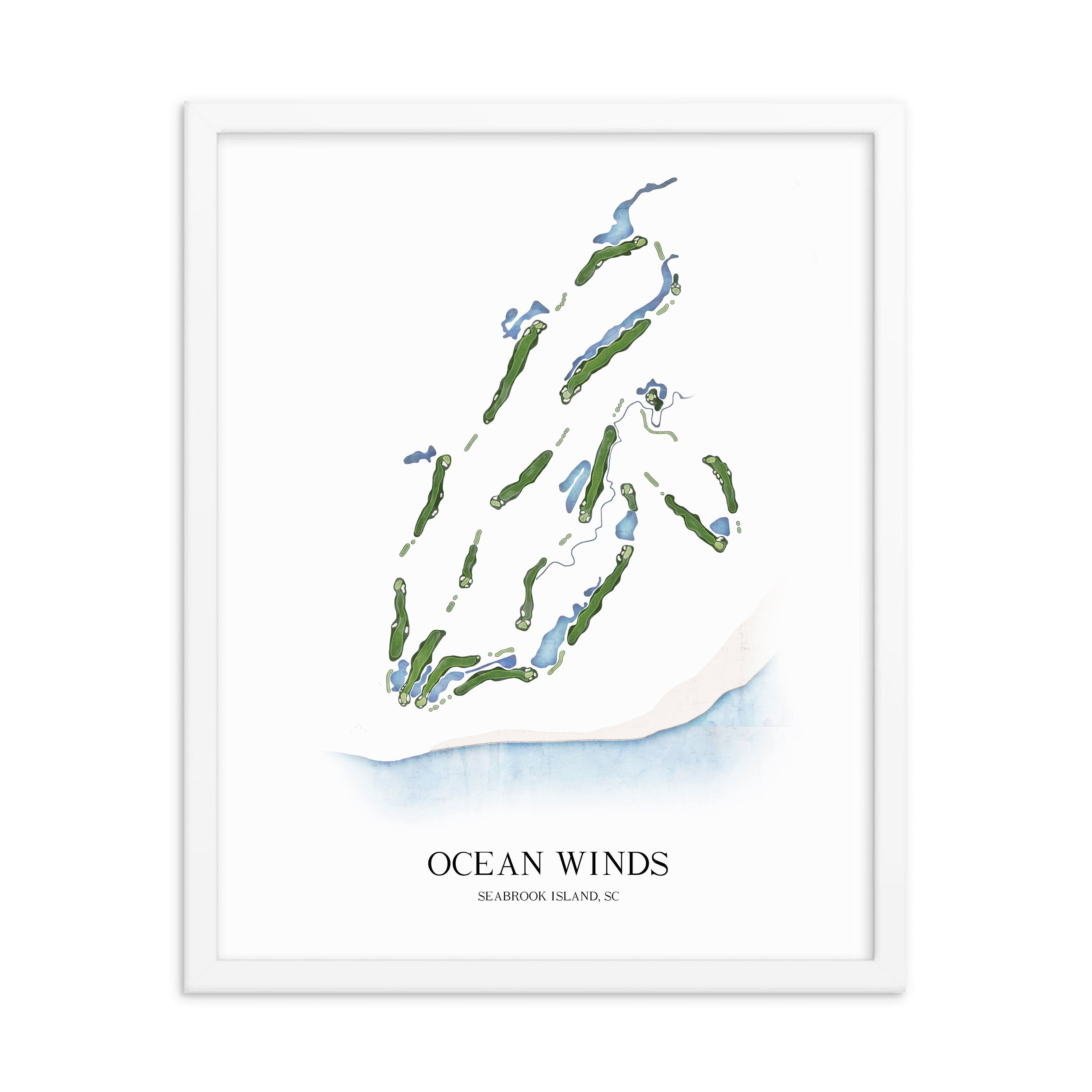 The 19th Hole Golf Shop - Golf Course Prints - Ocean Winds Golf Club Golf Course Map Golf Map