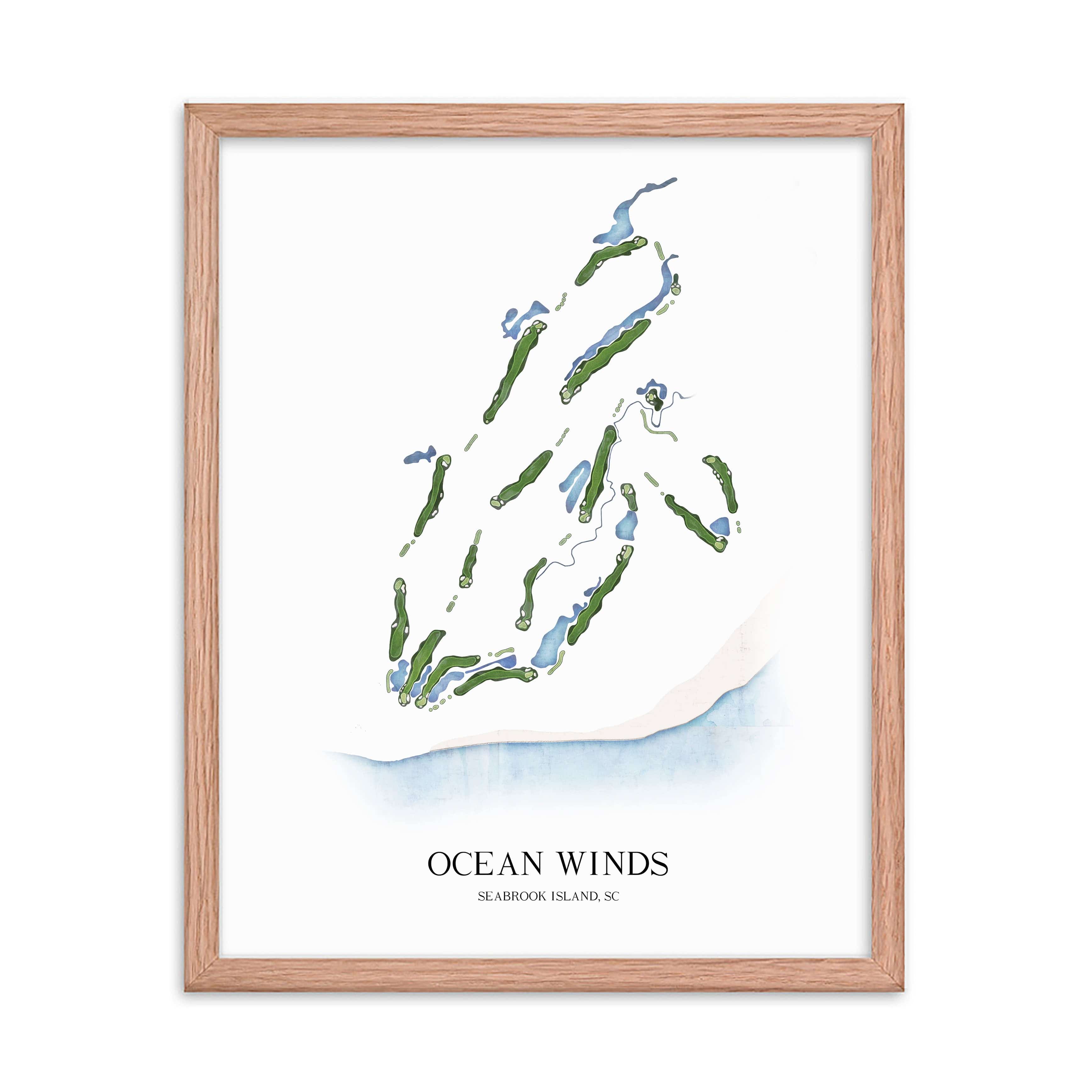The 19th Hole Golf Shop - Golf Course Prints - Ocean Winds Golf Club Golf Course Map Golf Map