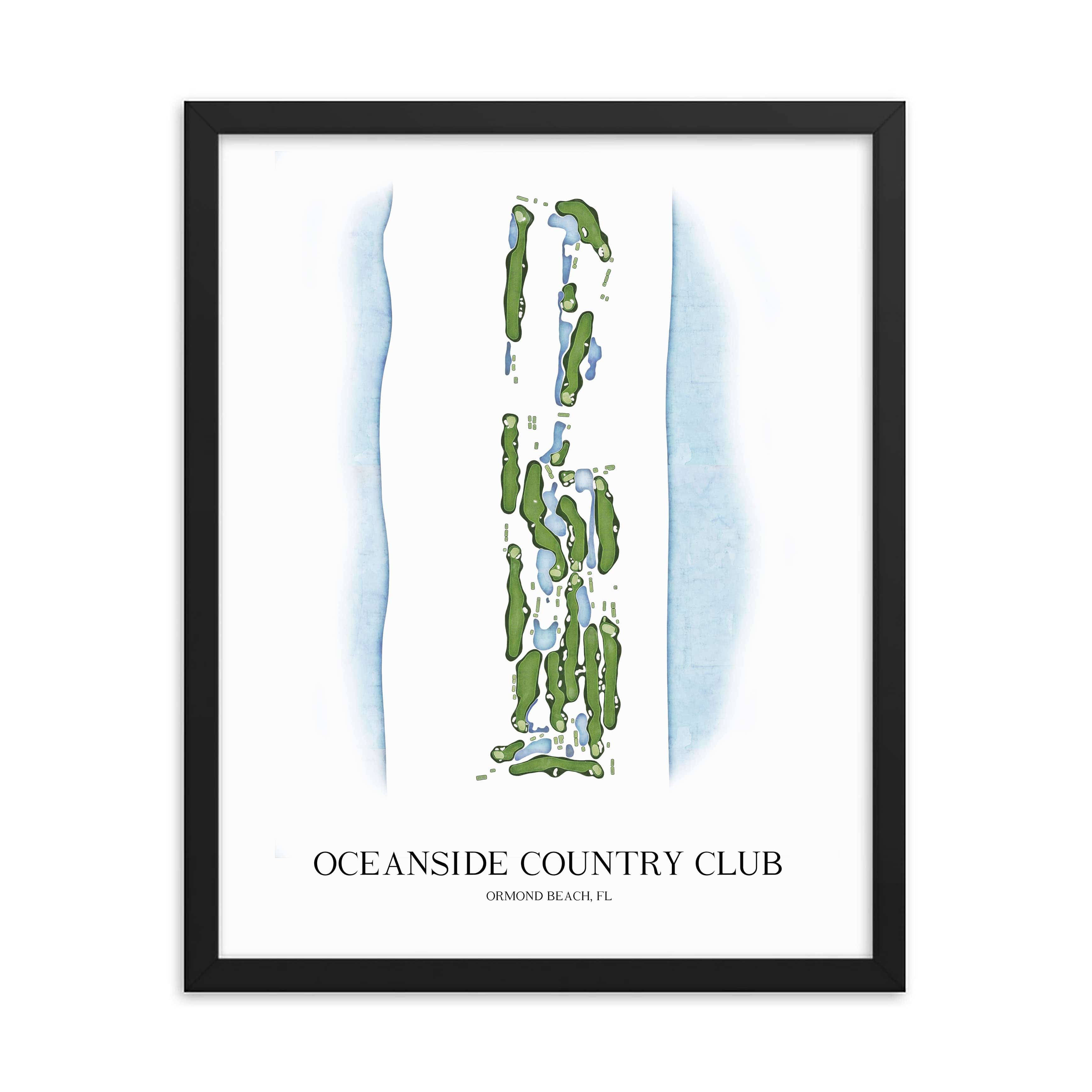 The 19th Hole Golf Shop - Golf Course Prints - Oceanside Country Club Golf Course Map Golf Map