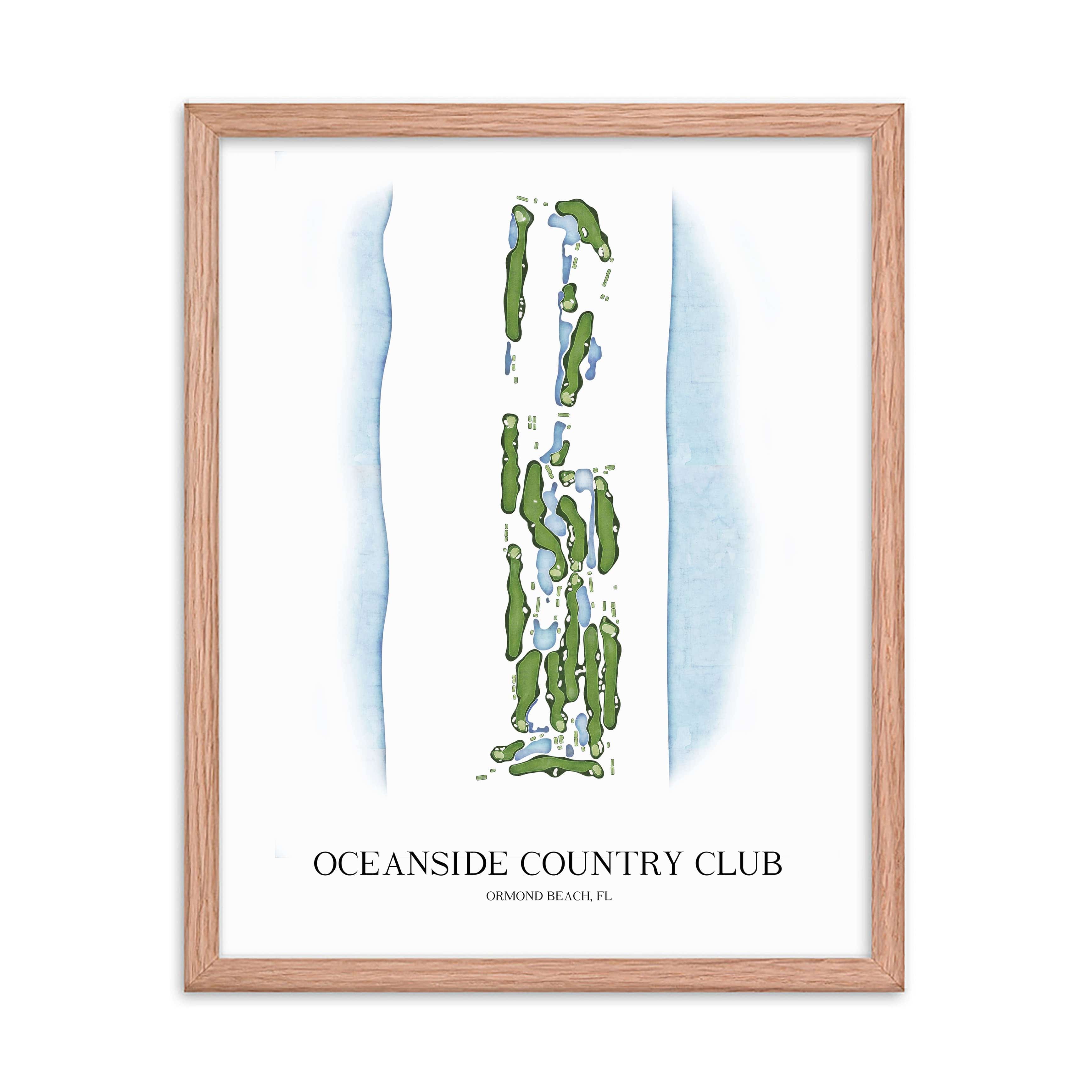 The 19th Hole Golf Shop - Golf Course Prints - Oceanside Country Club Golf Course Map Golf Map