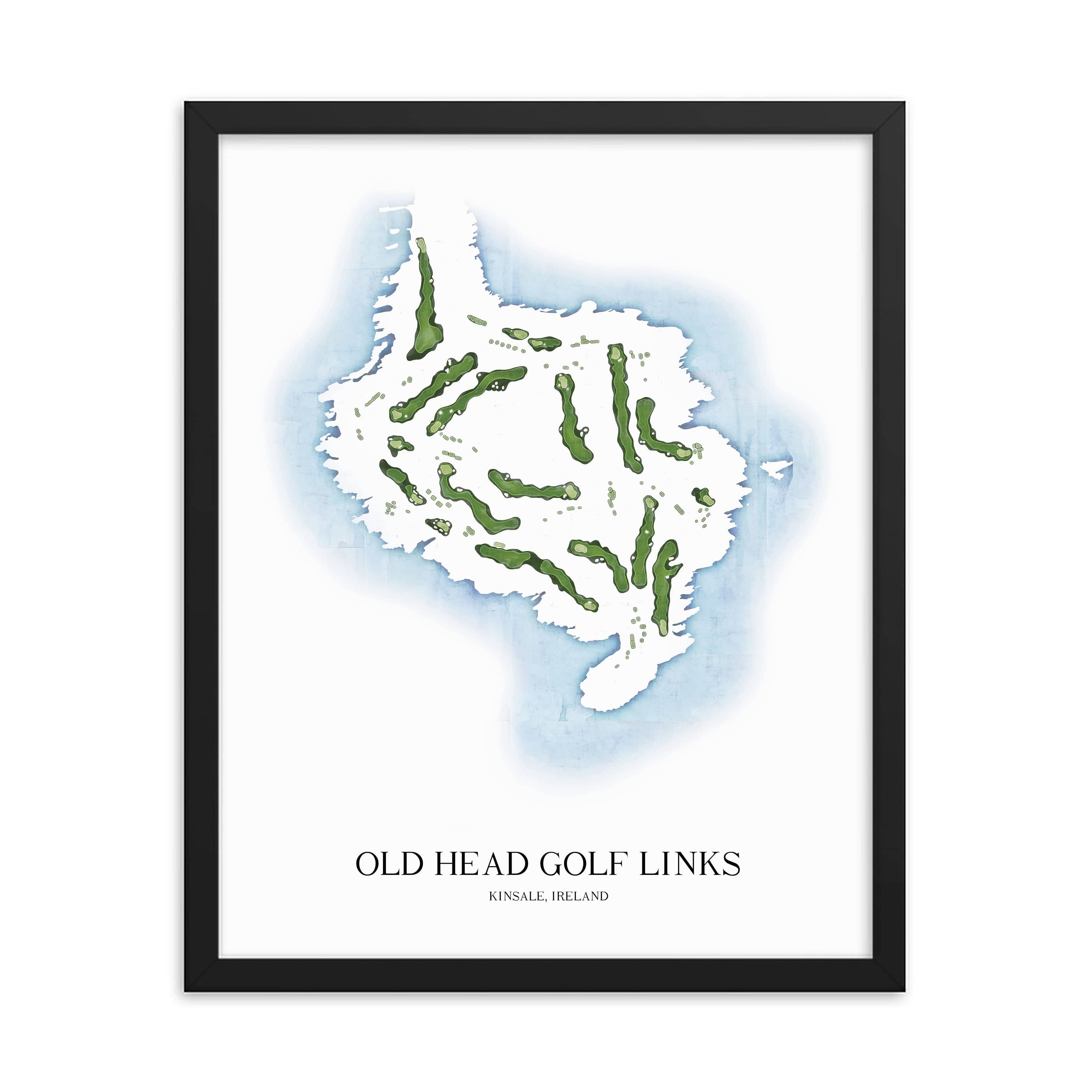 The 19th Hole Golf Shop - Golf Course Prints - Old Head Golf Links Golf Course Map Golf Map