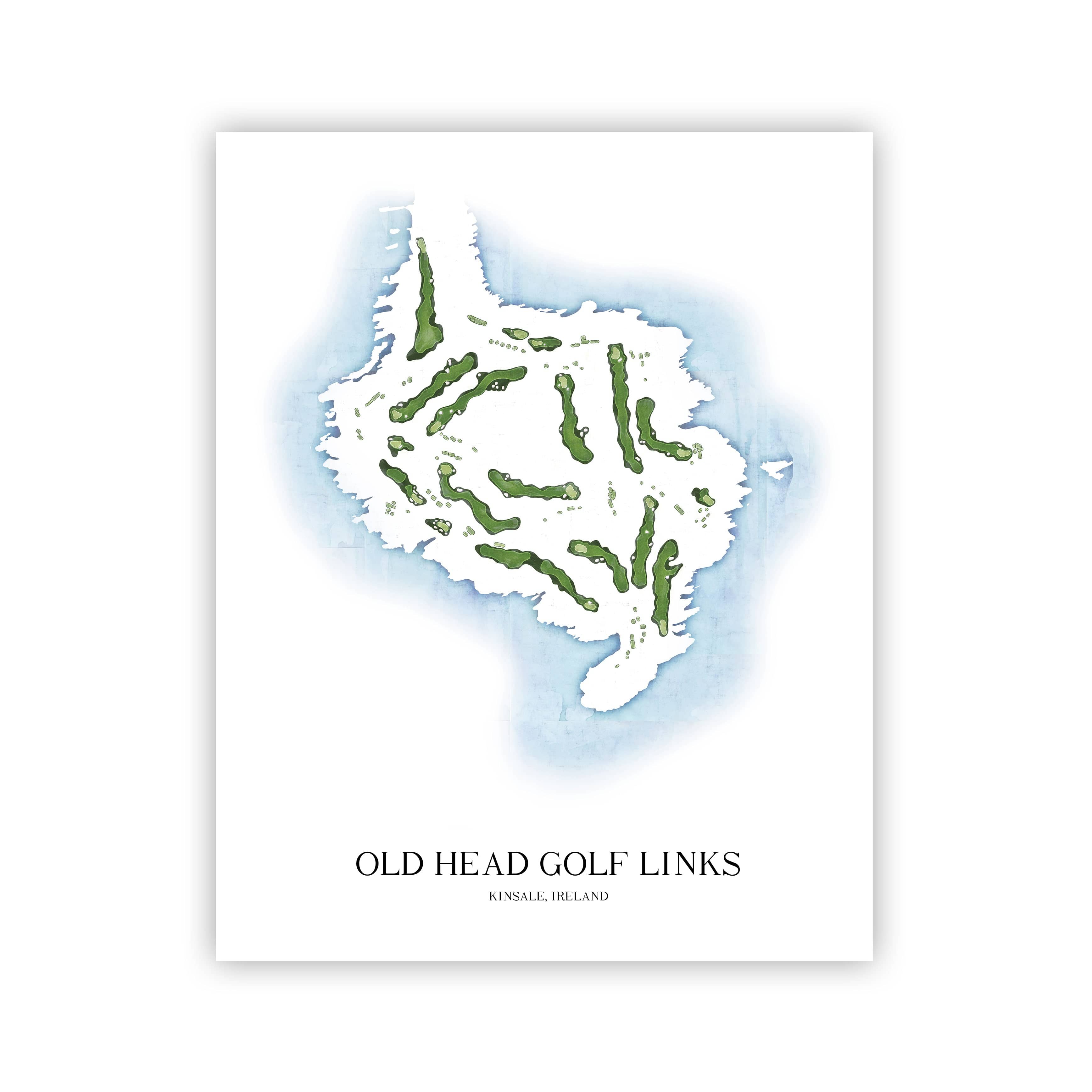 The 19th Hole Golf Shop - Golf Course Prints - Old Head Golf Links Golf Course Map Golf Map