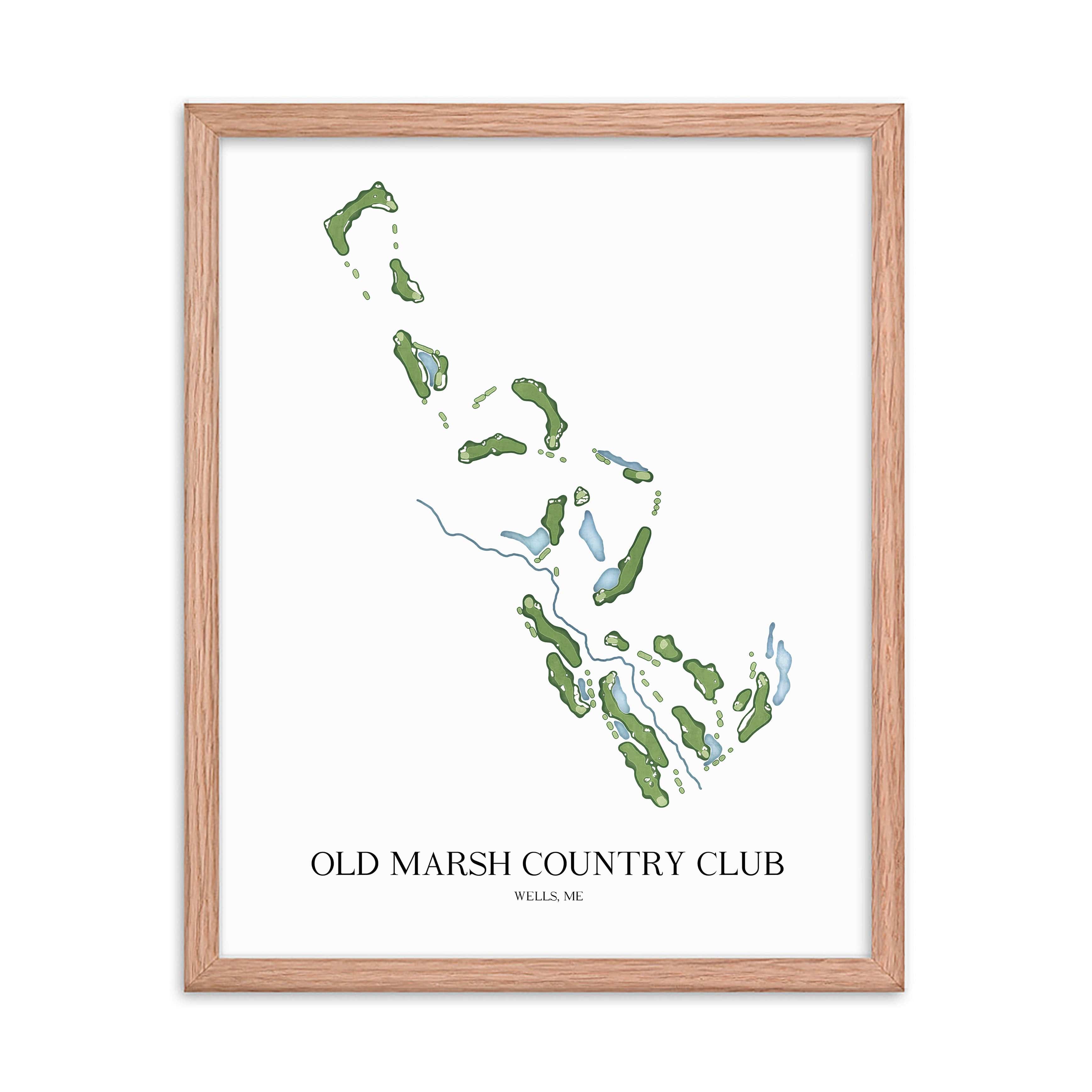 The 19th Hole Golf Shop - Golf Course Prints - Old Marsh Country Club Golf Course Map Golf Map