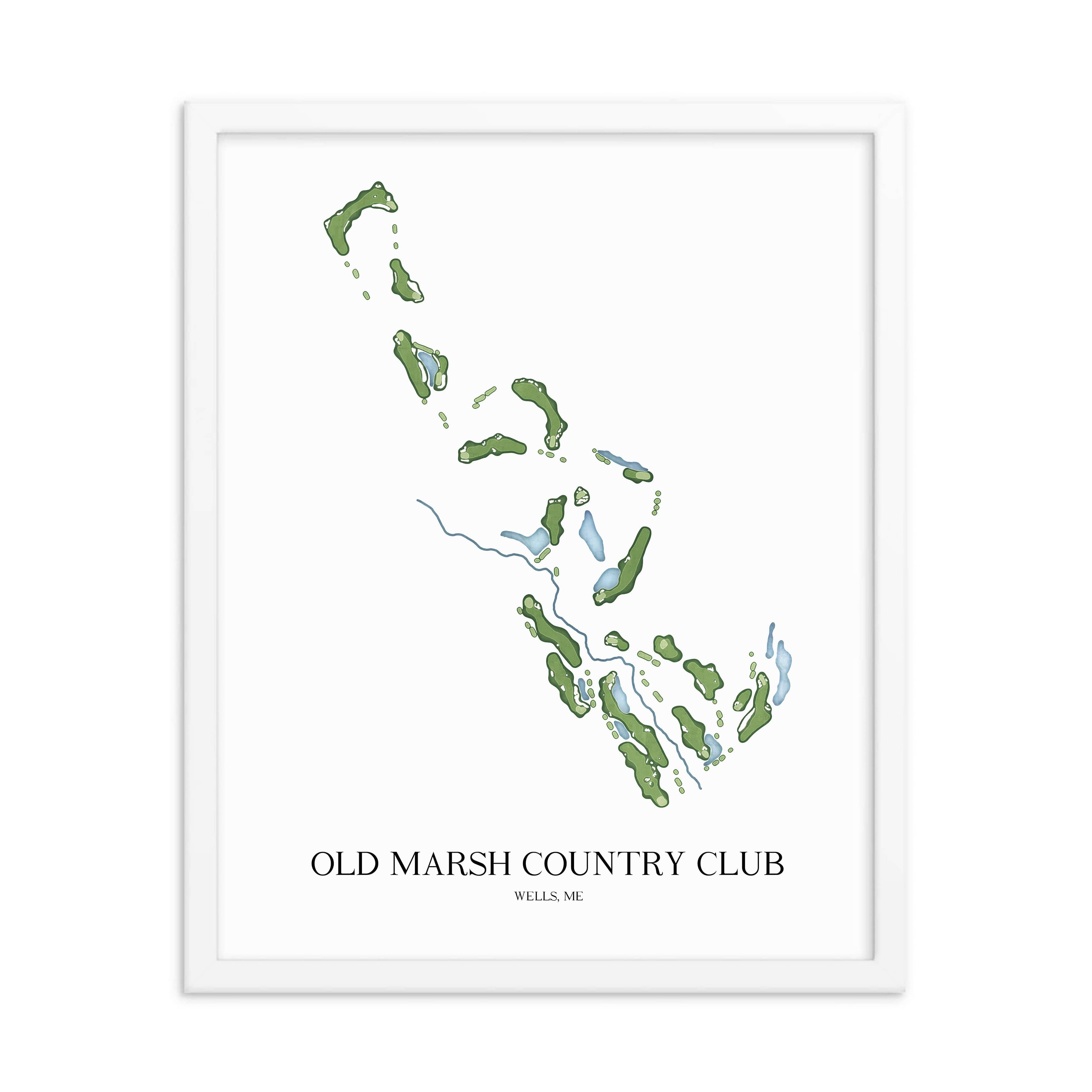 The 19th Hole Golf Shop - Golf Course Prints - Old Marsh Country Club Golf Course Map Golf Map