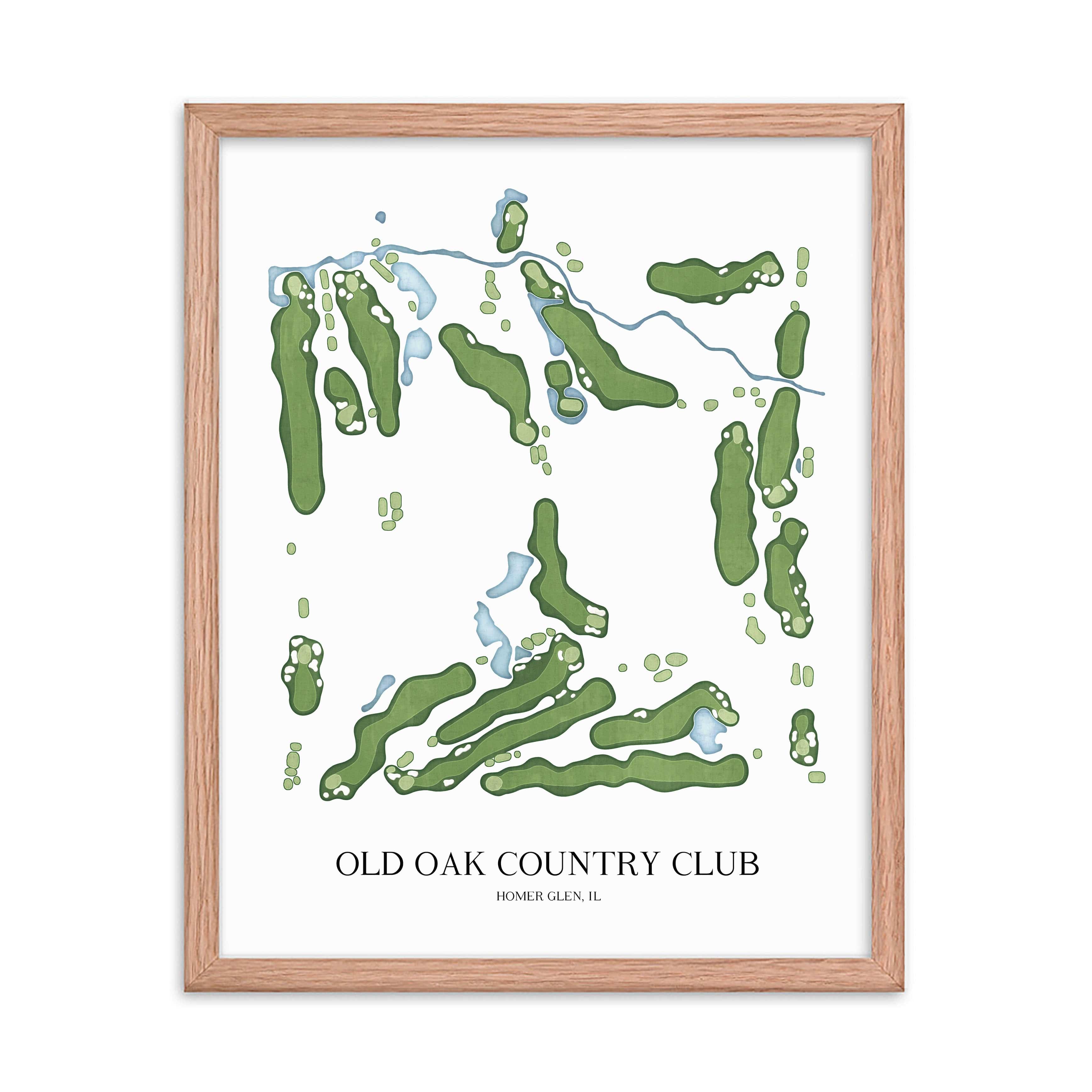 The 19th Hole Golf Shop - Golf Course Prints - Old Oak Country Club Golf Course Map Golf Map