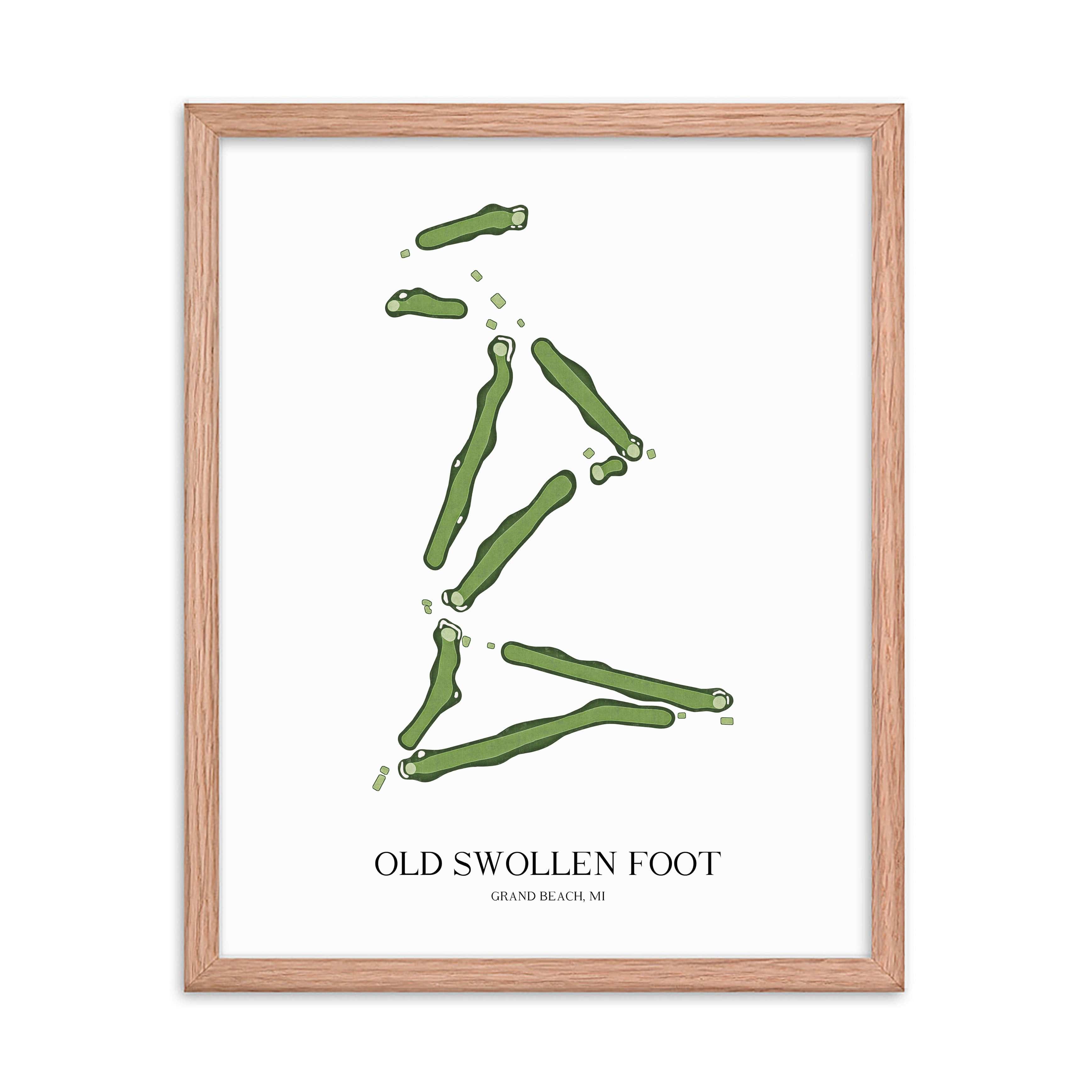 The 19th Hole Golf Shop - Golf Course Prints - Old Swollen Foot Golf Course Map Golf Map