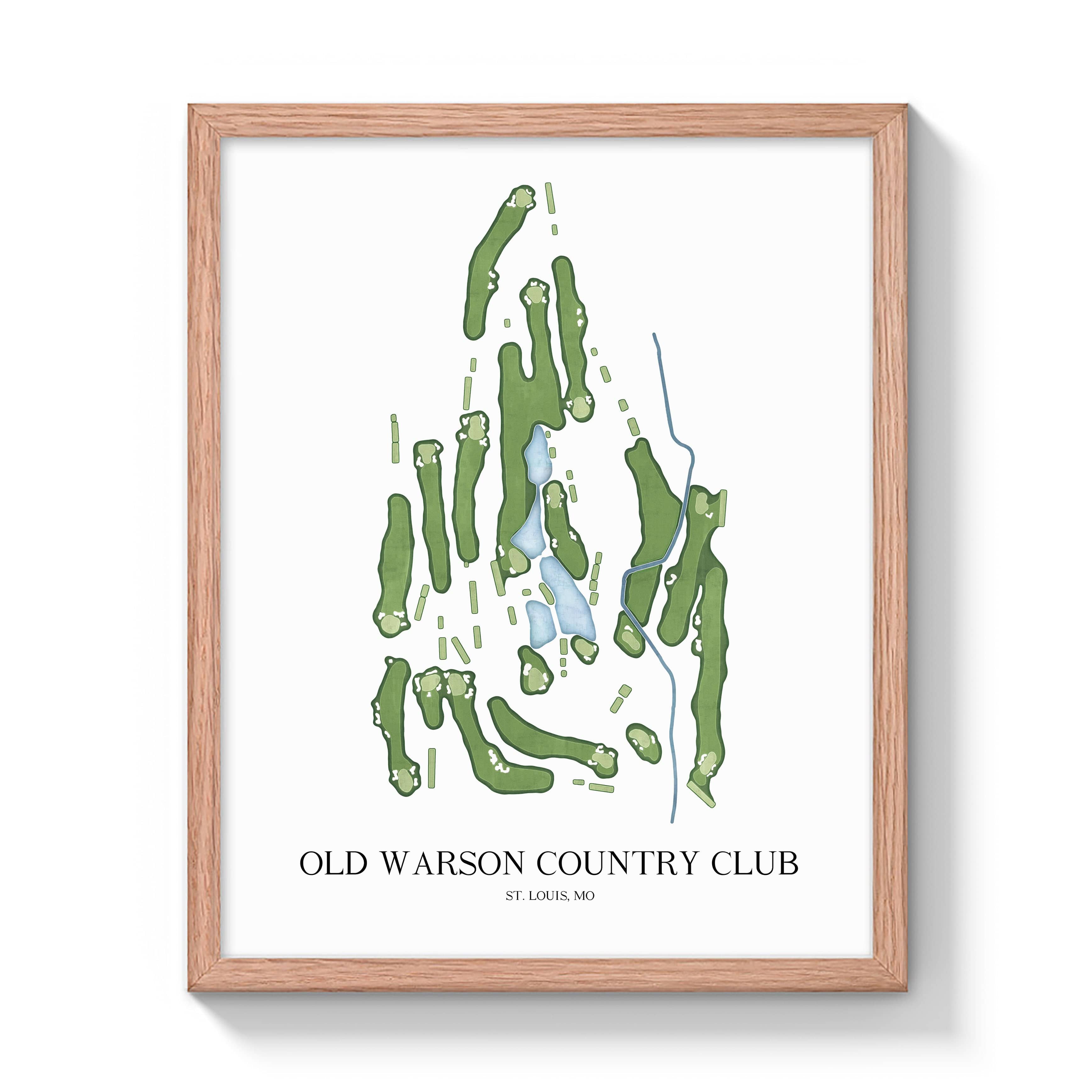 The 19th Hole Golf Shop - Golf Course Prints - Old Warson Country Club Golf Course Map Golf Map