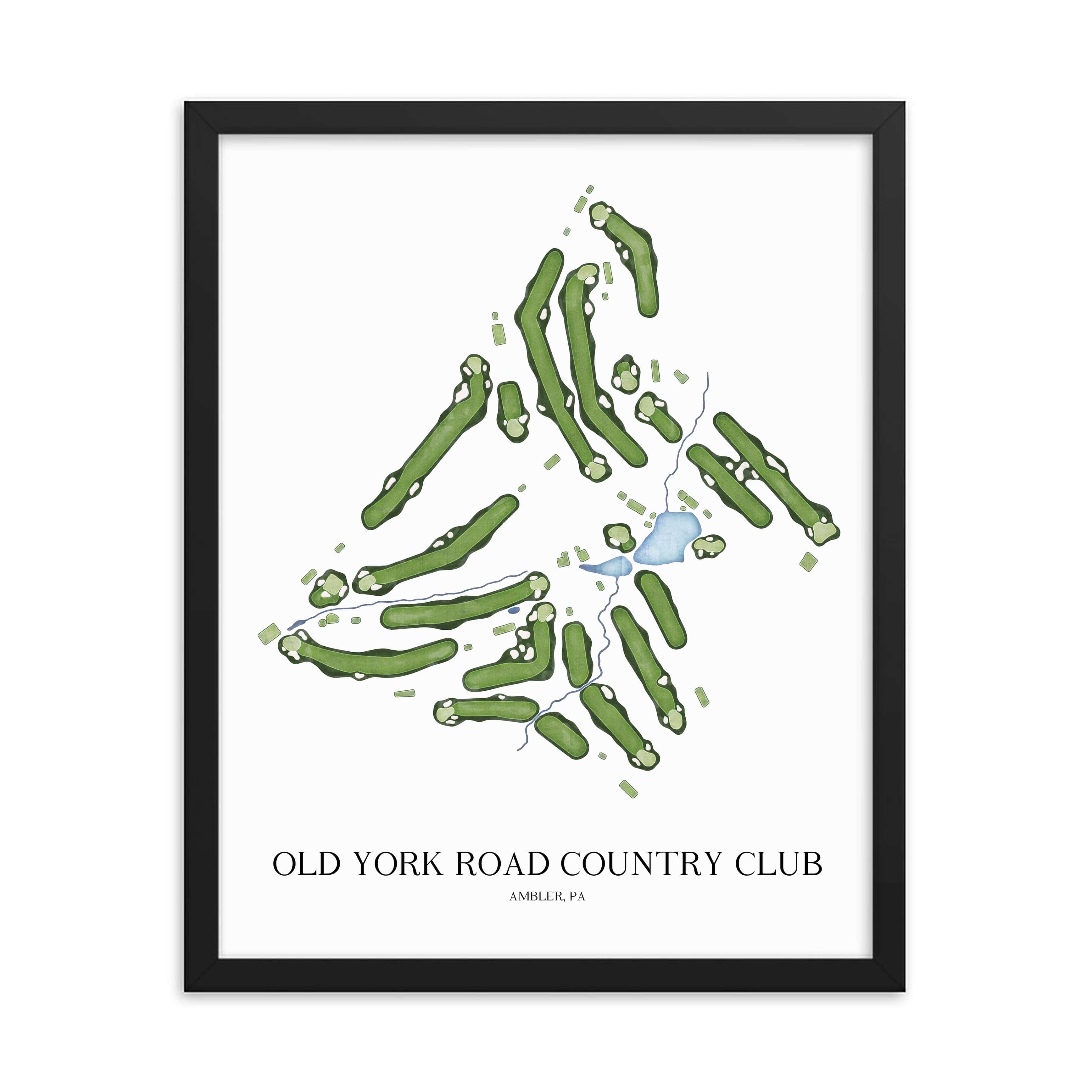 The 19th Hole Golf Shop - Golf Course Prints - Old York Road Country Club Golf Course Map Golf Map