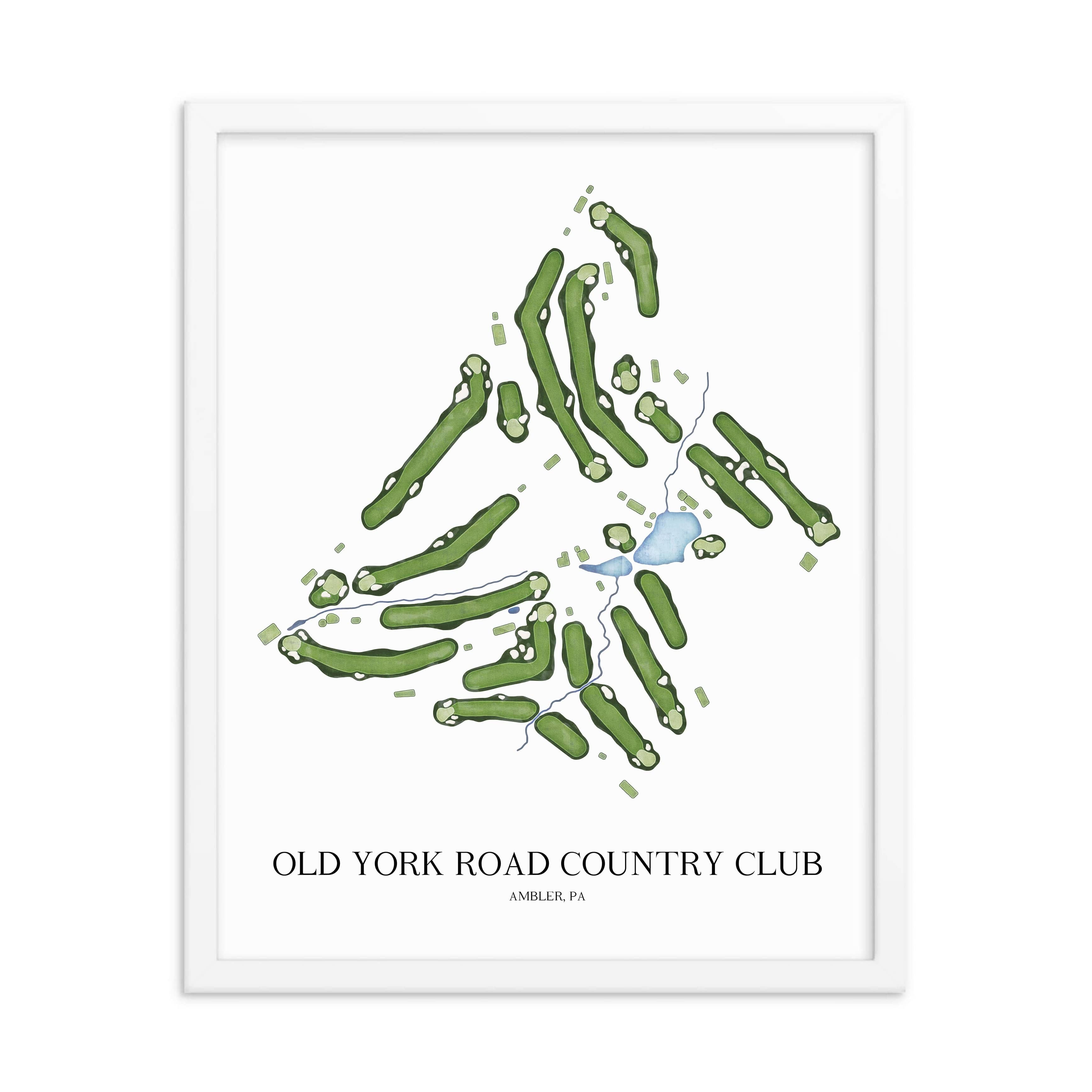 The 19th Hole Golf Shop - Golf Course Prints - Old York Road Country Club Golf Course Map Golf Map