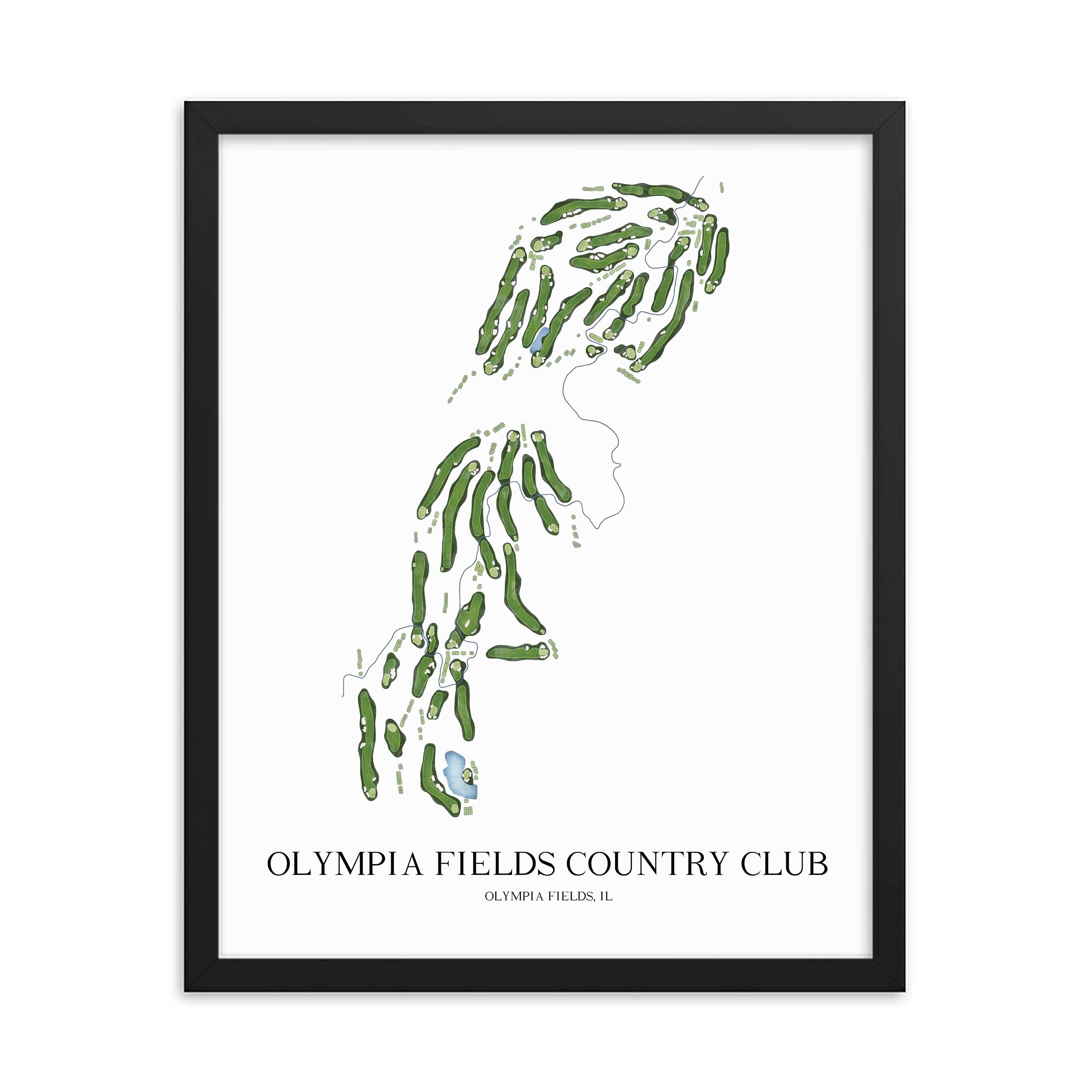 The 19th Hole Golf Shop - Golf Course Prints - Olympia Fields Country Club Golf Course Map Golf Map