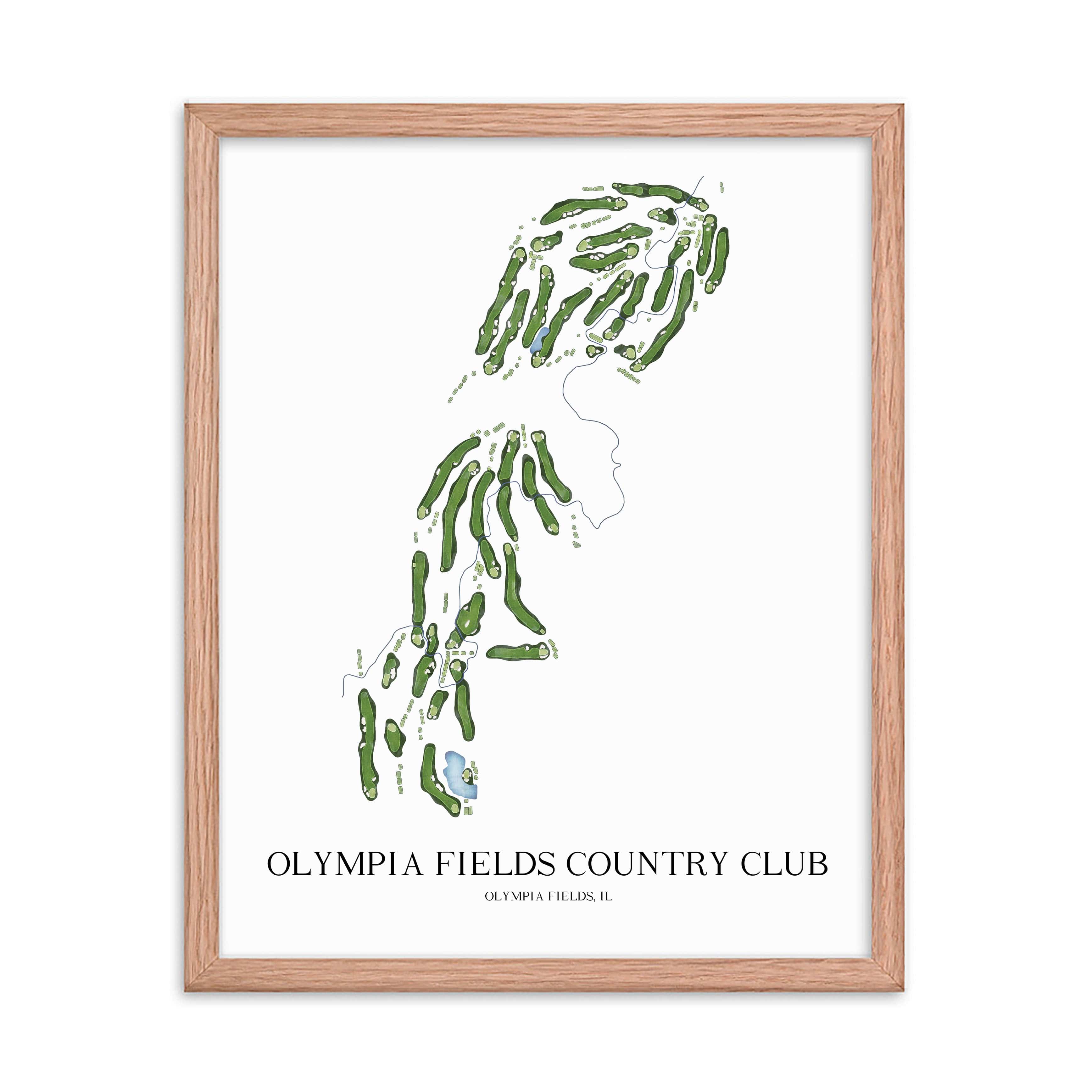 The 19th Hole Golf Shop - Golf Course Prints - Olympia Fields Country Club Golf Course Map Golf Map