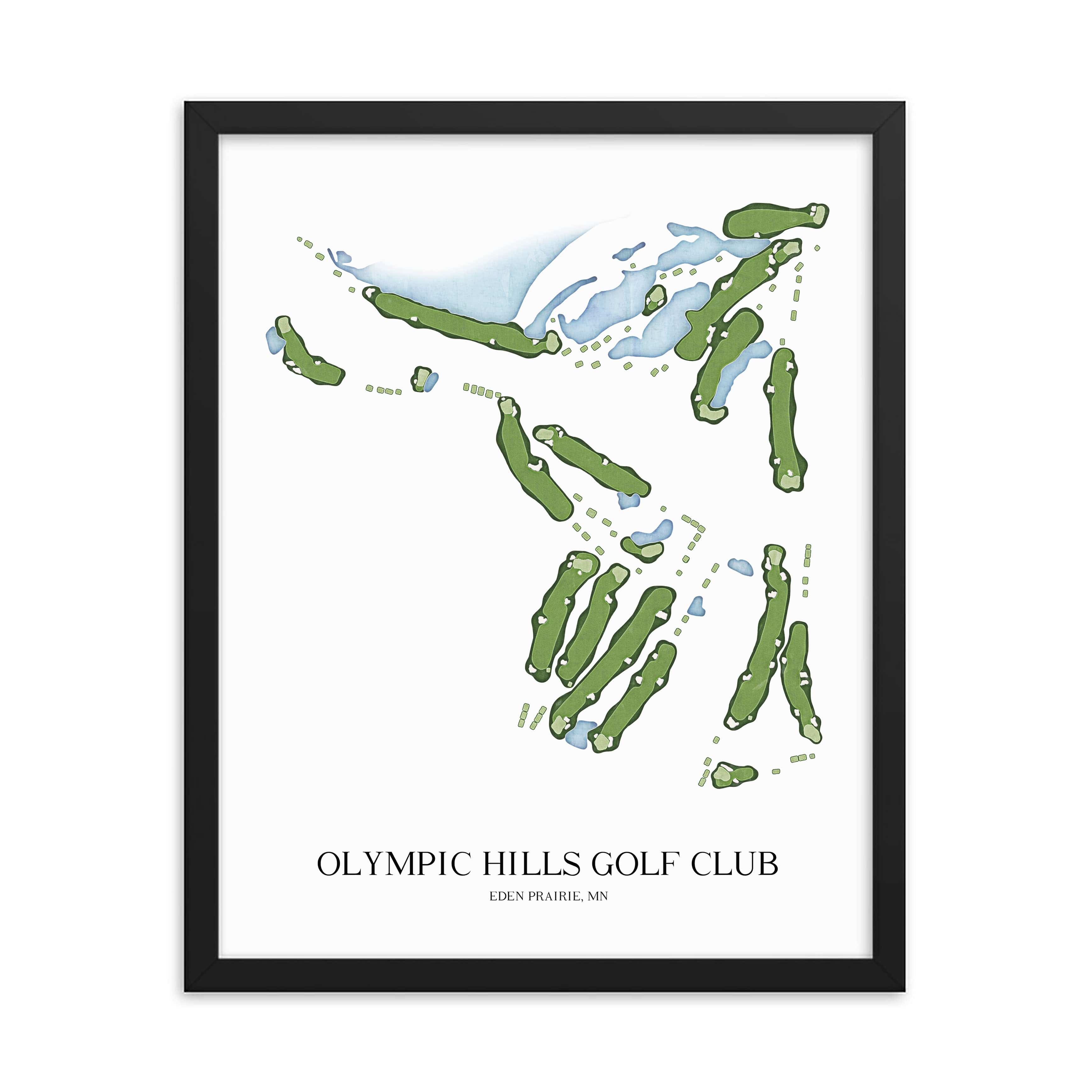 The 19th Hole Golf Shop - Golf Course Prints - Olympic Hills Golf Course Map Golf Map