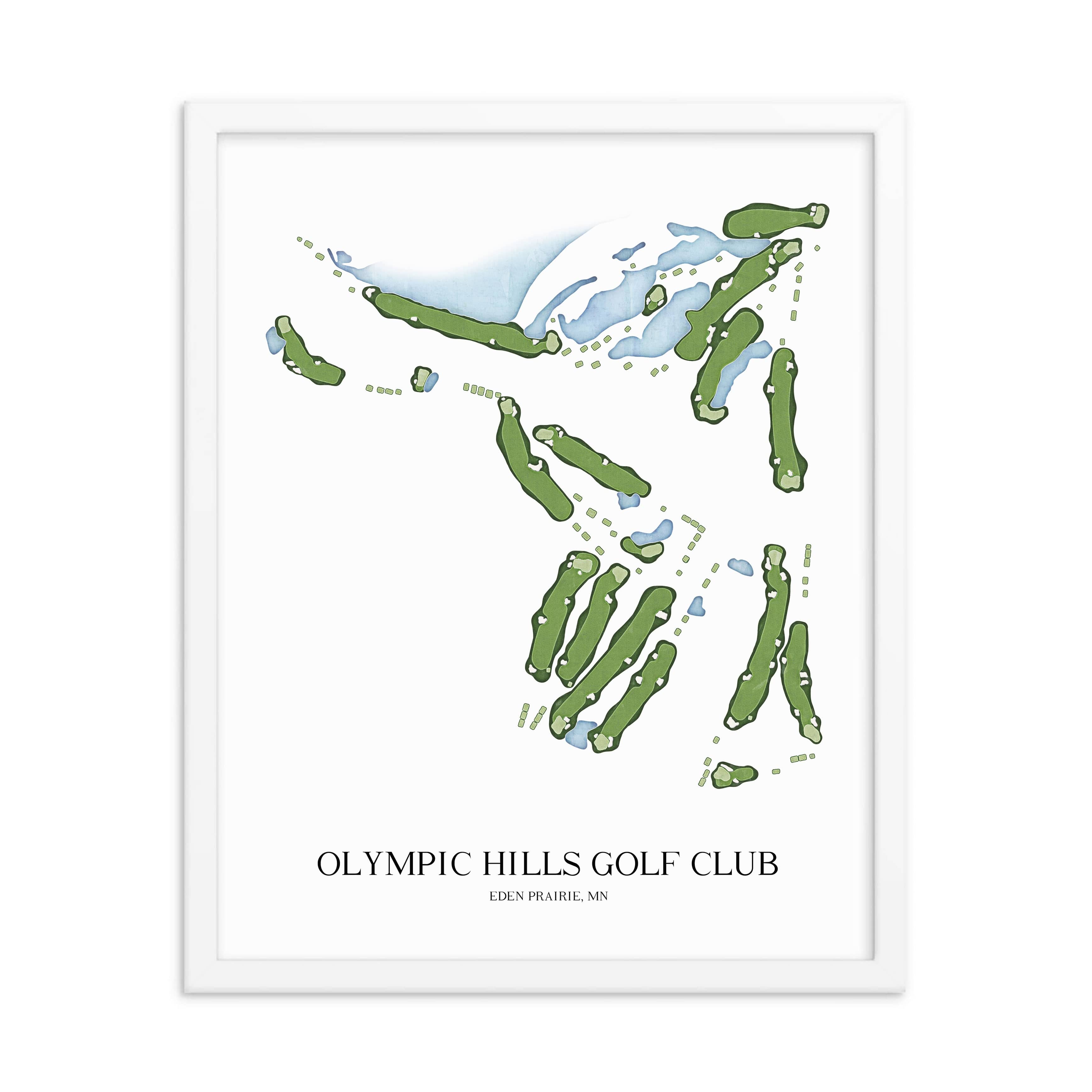 The 19th Hole Golf Shop - Golf Course Prints - Olympic Hills Golf Course Map Golf Map