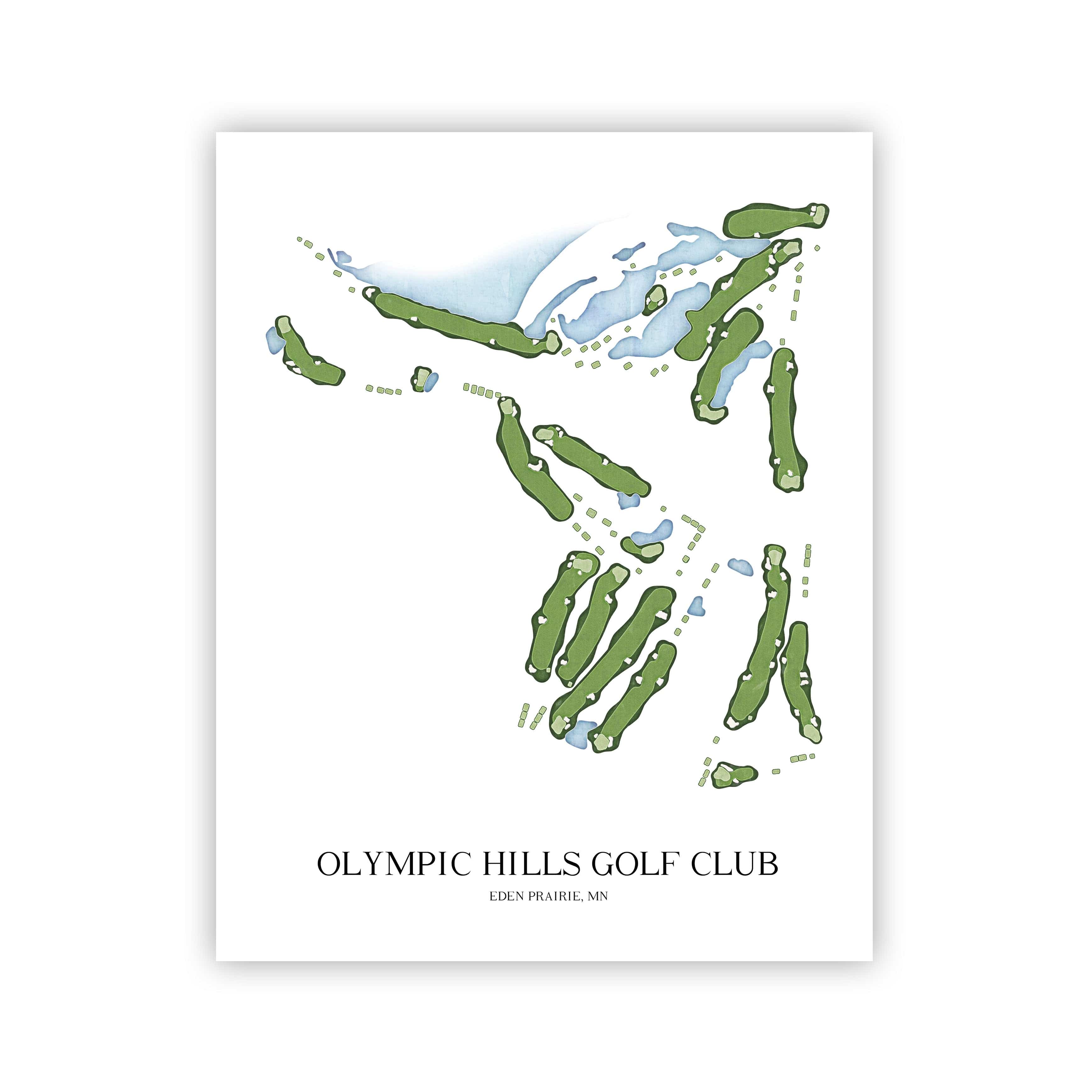 The 19th Hole Golf Shop - Golf Course Prints - Olympic Hills Golf Course Map Golf Map