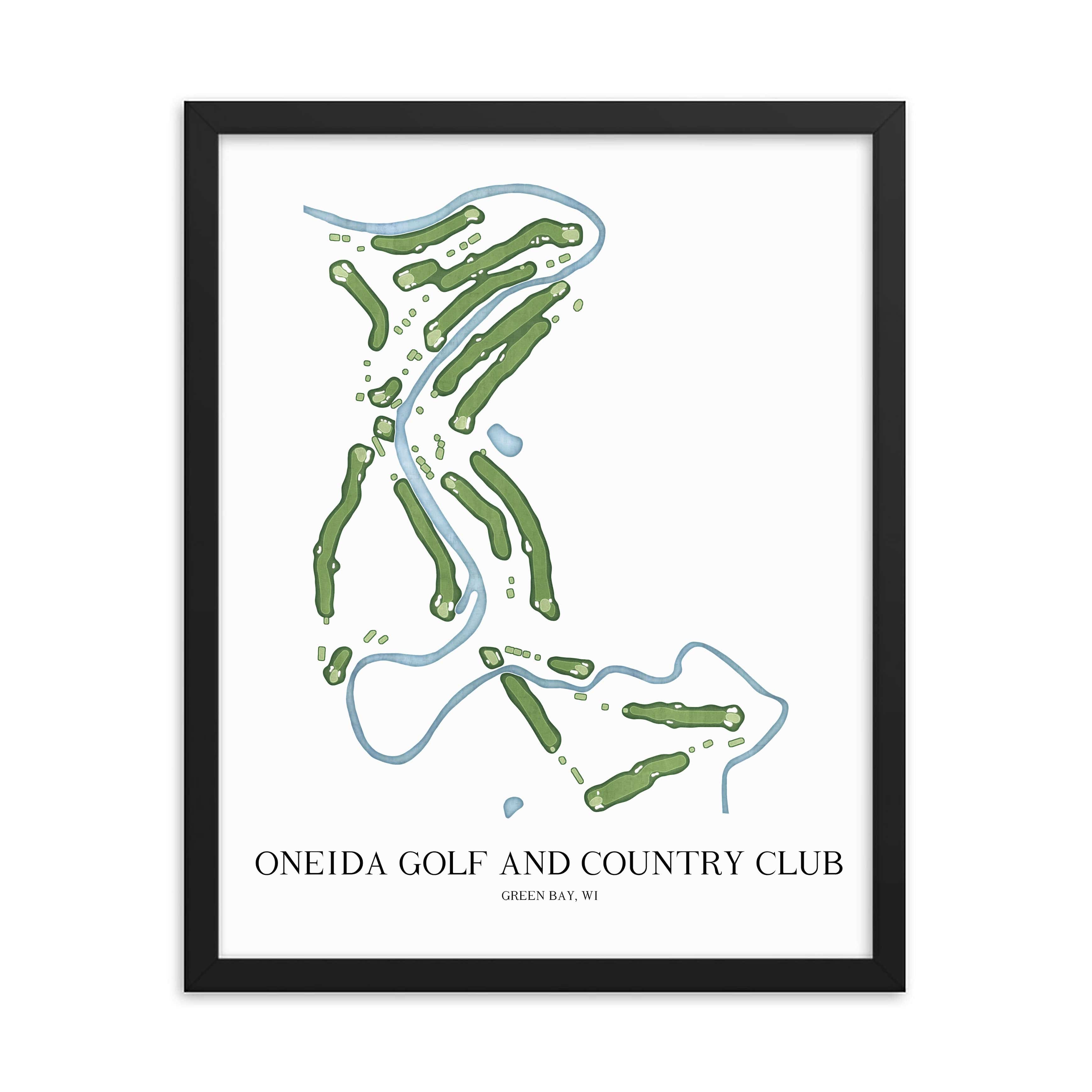 The 19th Hole Golf Shop - Golf Course Prints - Oneida Golf and Country Club Golf Course Map Golf Map