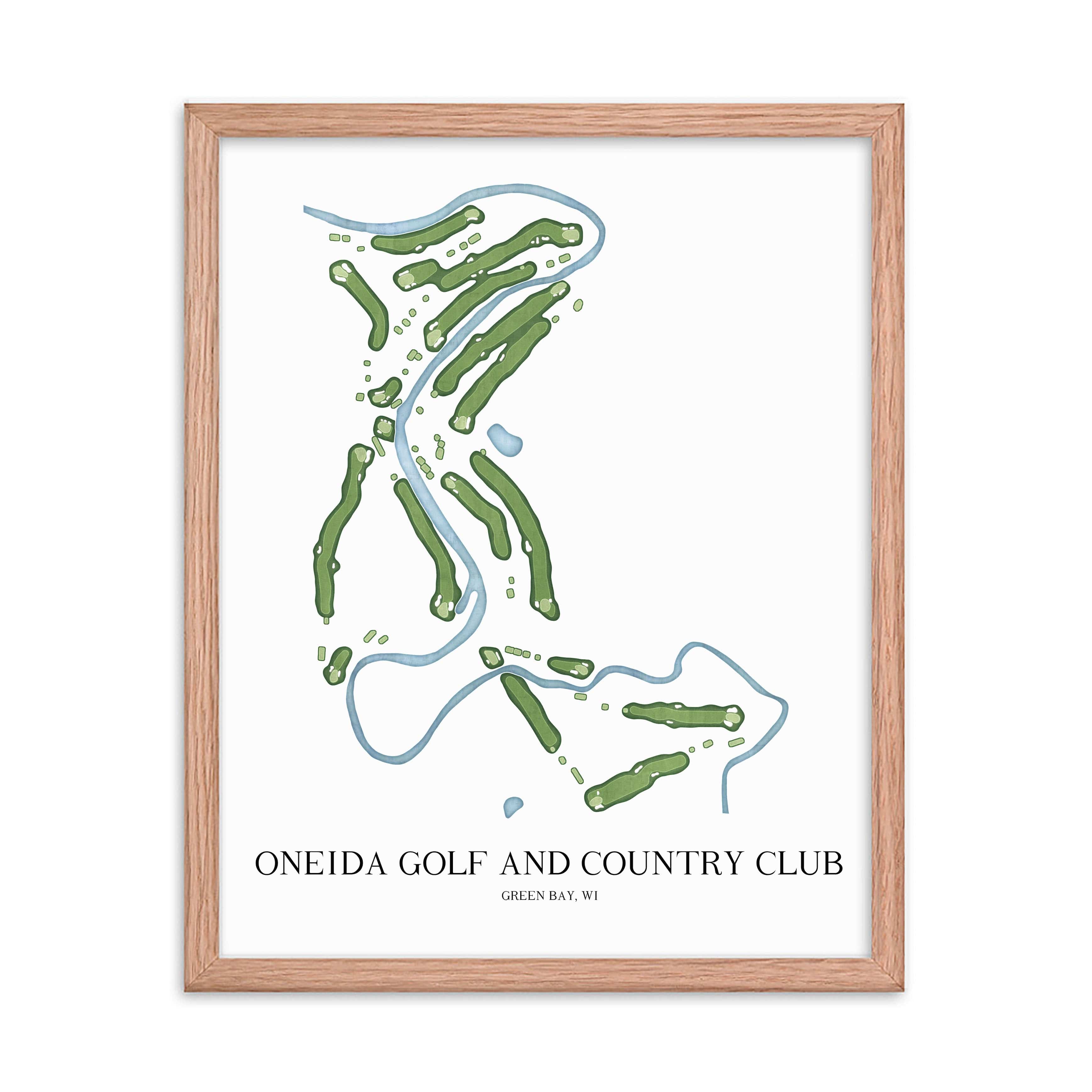 The 19th Hole Golf Shop - Golf Course Prints - Oneida Golf and Country Club Golf Course Map Golf Map