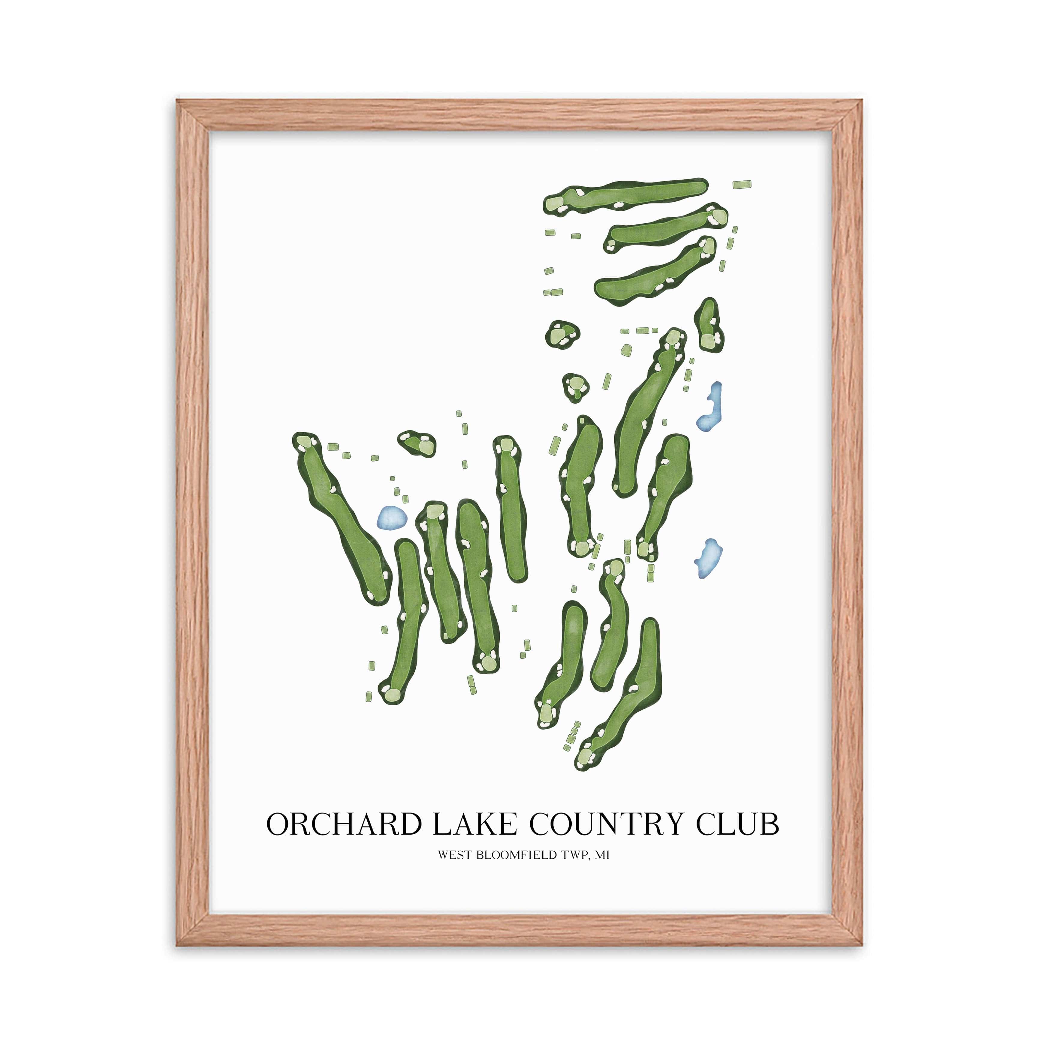 The 19th Hole Golf Shop - Golf Course Prints - Orchard Lake Country Club Golf Course Map Golf Map