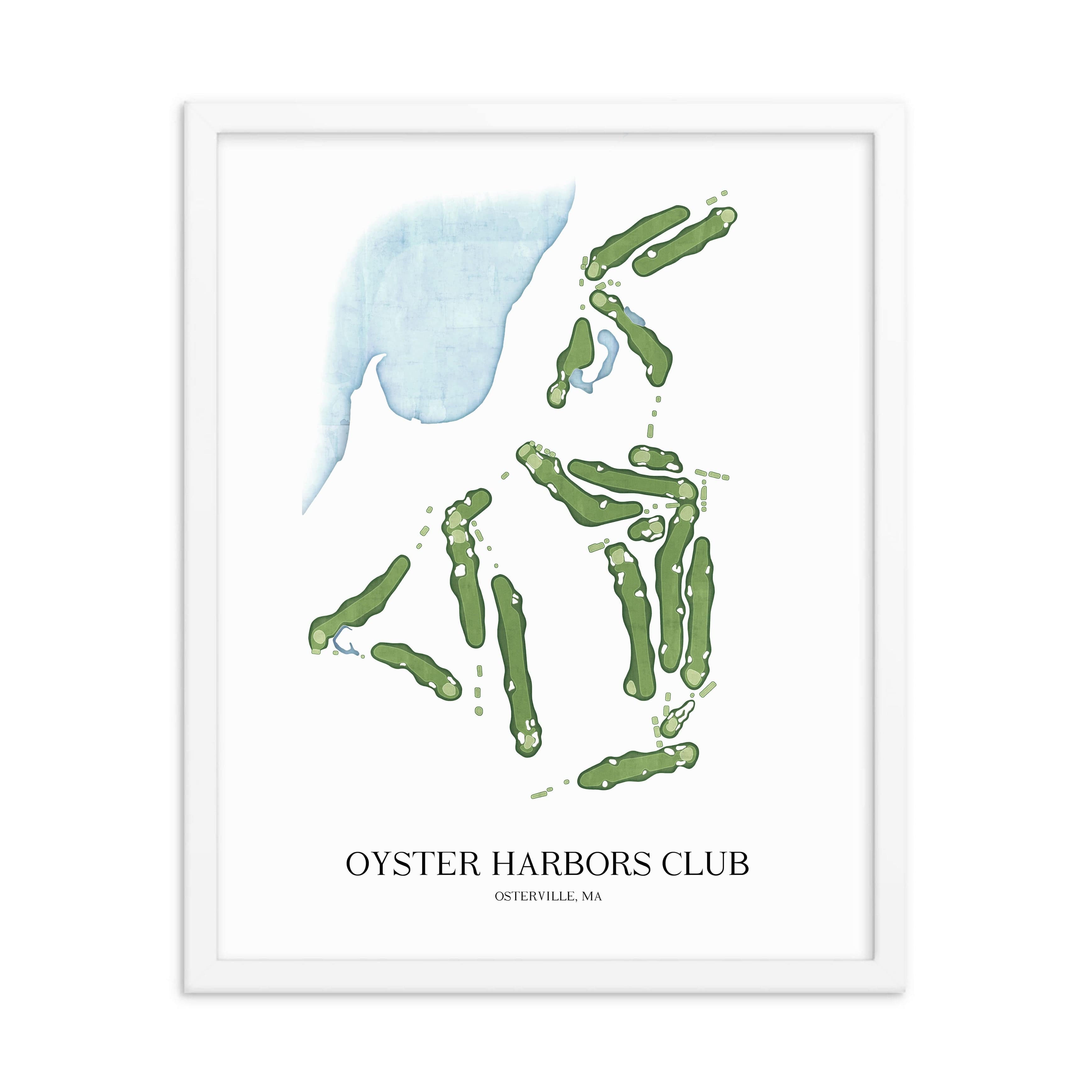 The 19th Hole Golf Shop - Golf Course Prints - Oyster Harbors Club Golf Course Map Golf Map