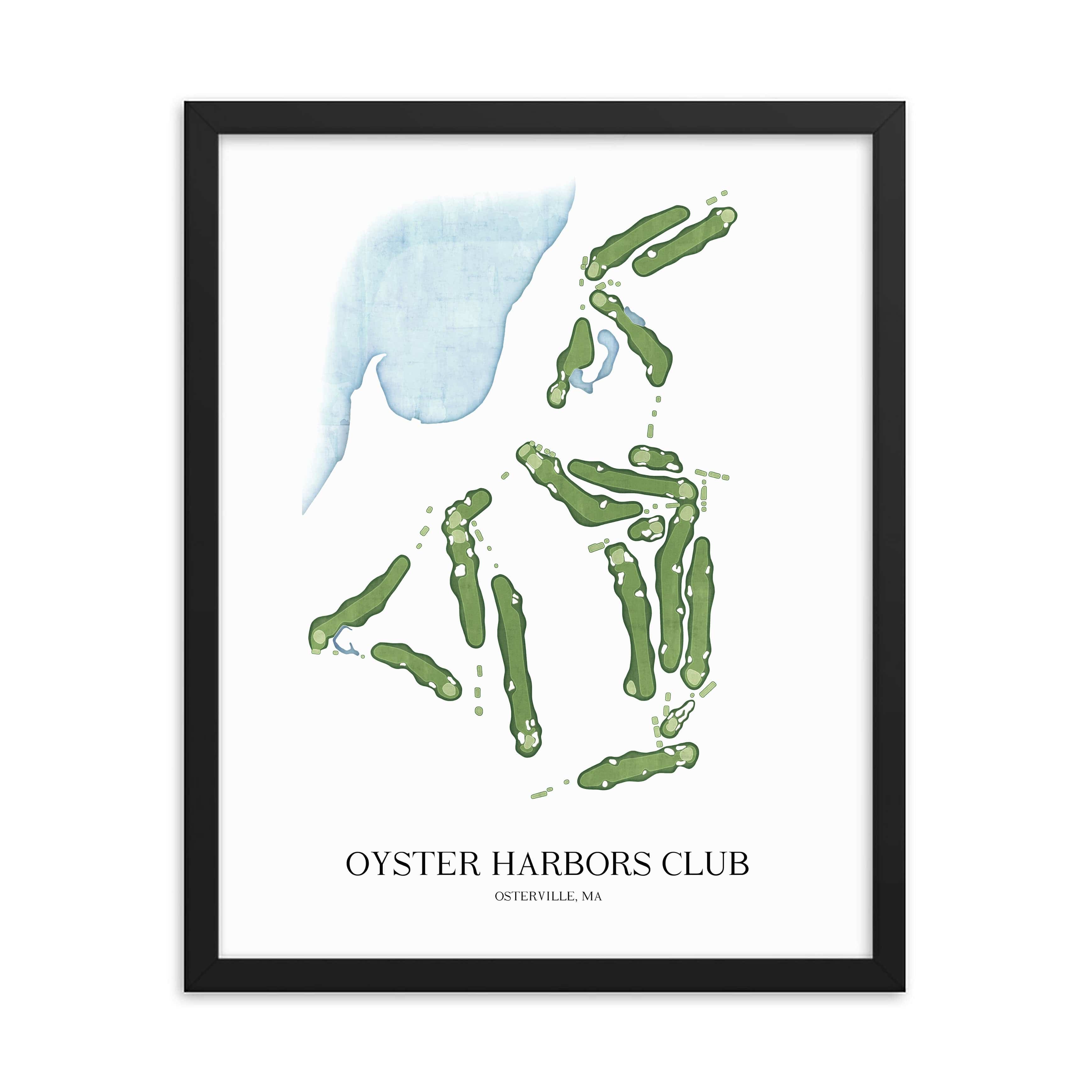 The 19th Hole Golf Shop - Golf Course Prints - Oyster Harbors Club Golf Course Map Golf Map
