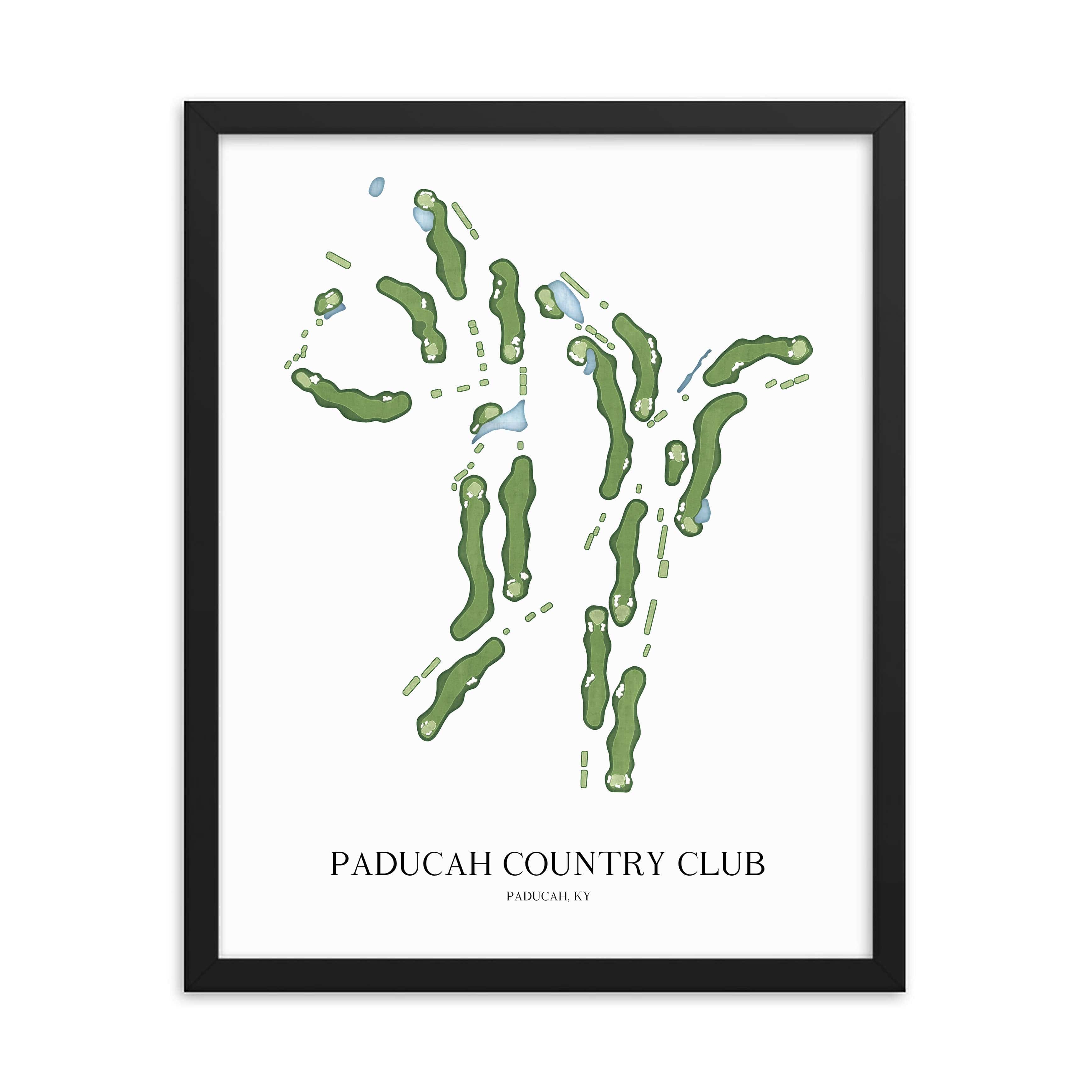 The 19th Hole Golf Shop - Golf Course Prints - Paducah Country Club Golf Course Map Golf Map