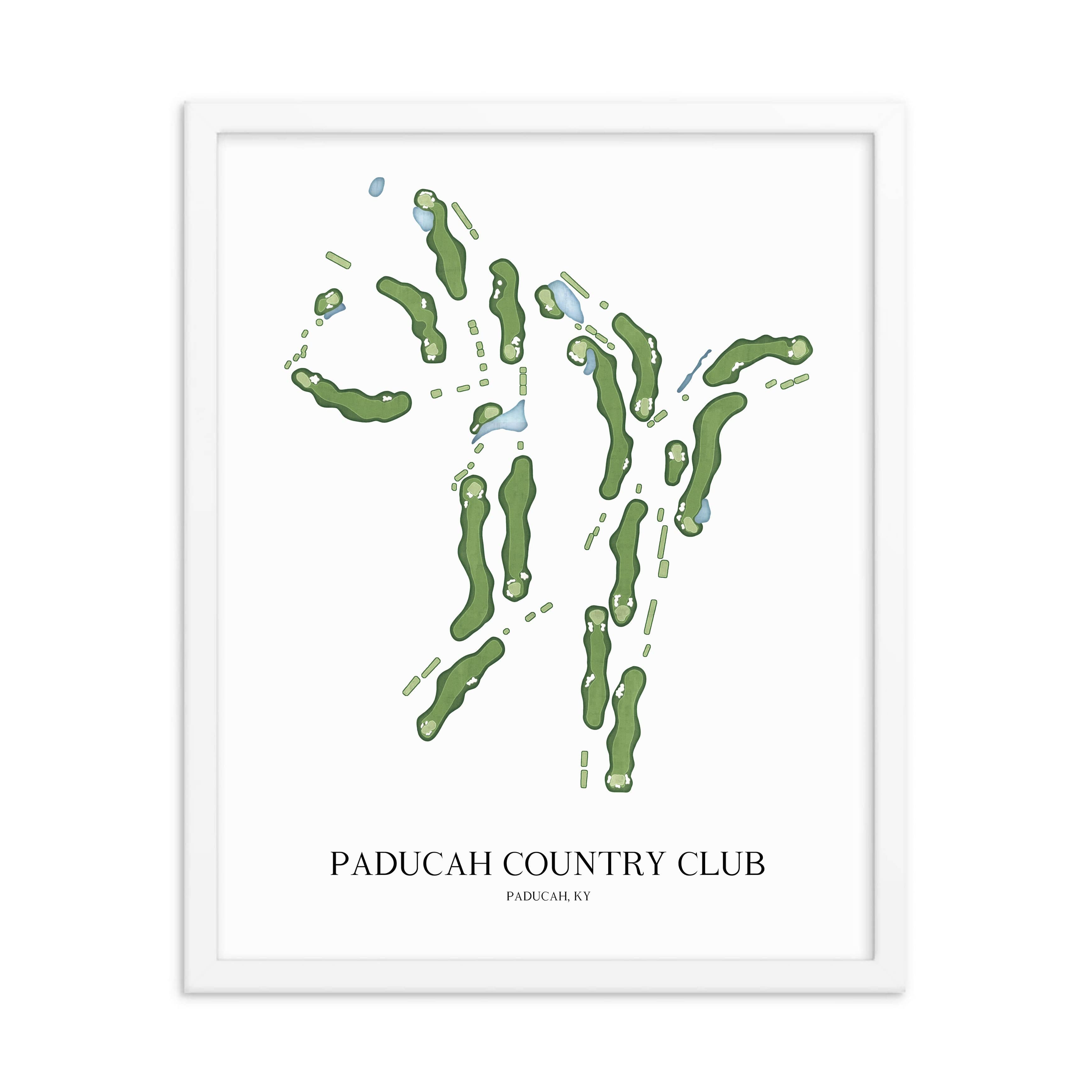The 19th Hole Golf Shop - Golf Course Prints - Paducah Country Club Golf Course Map Golf Map