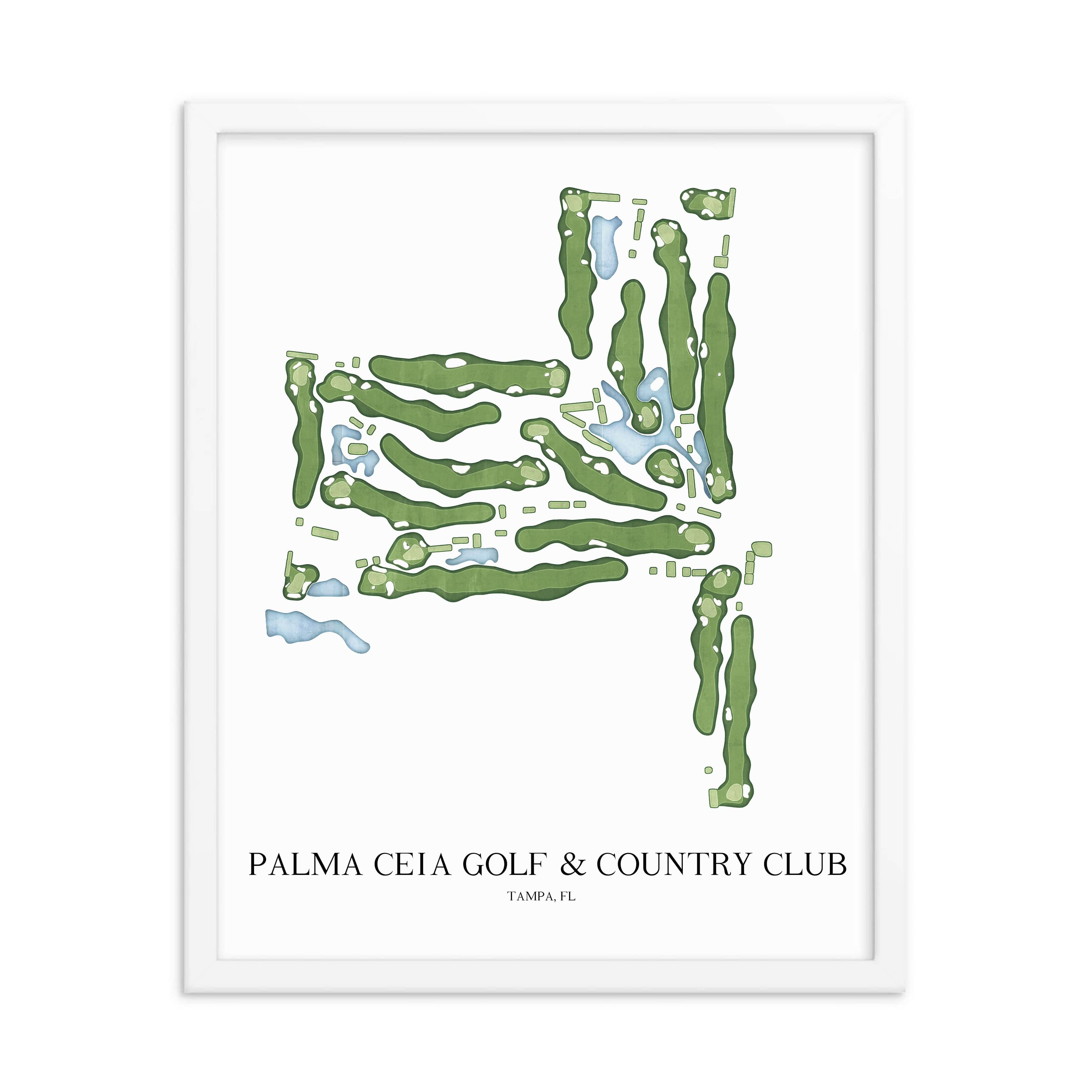 The 19th Hole Golf Shop - Golf Course Prints - Palma Ceia Golf and Country Club Golf Course Map Golf Map