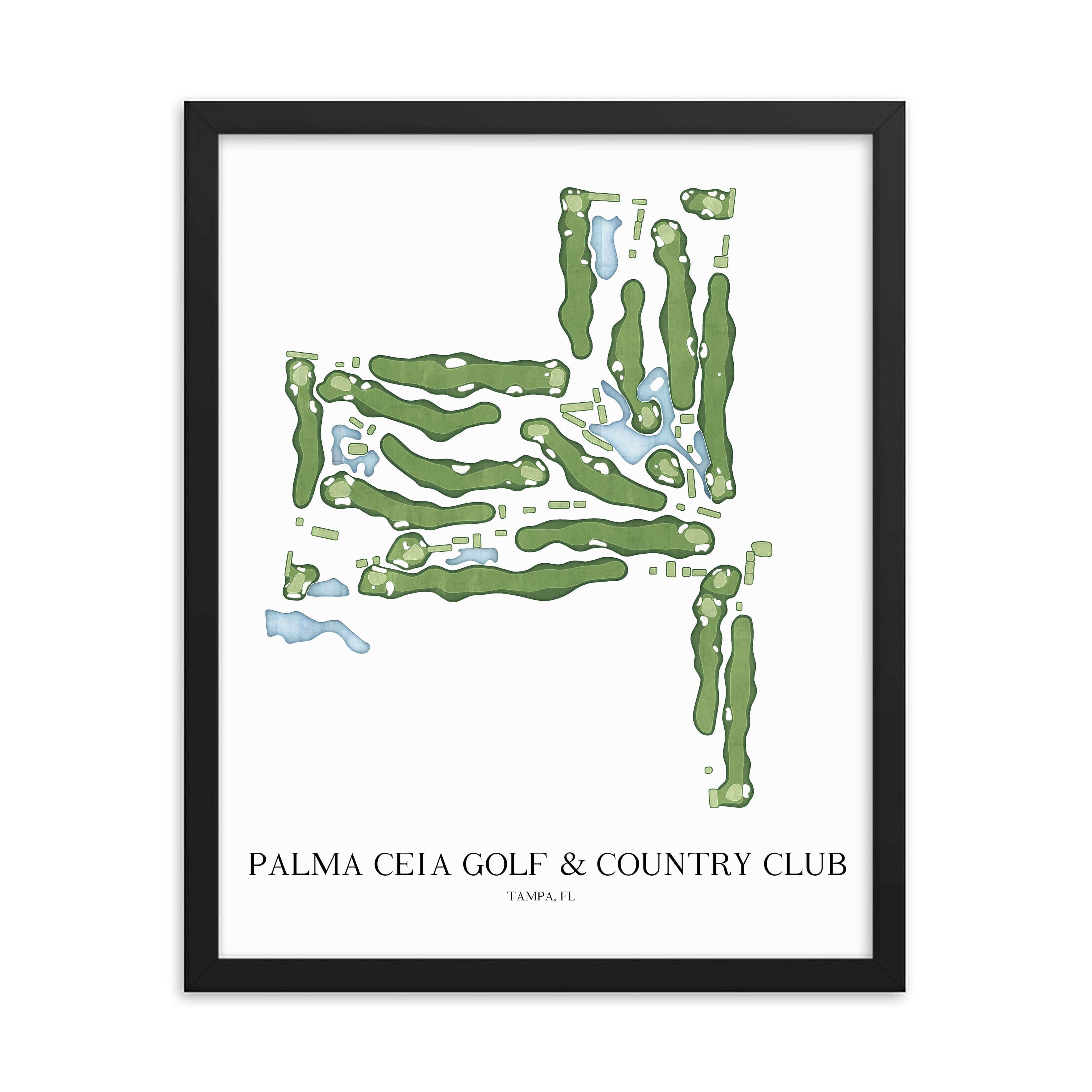 The 19th Hole Golf Shop - Golf Course Prints - Palma Ceia Golf and Country Club Golf Course Map Golf Map