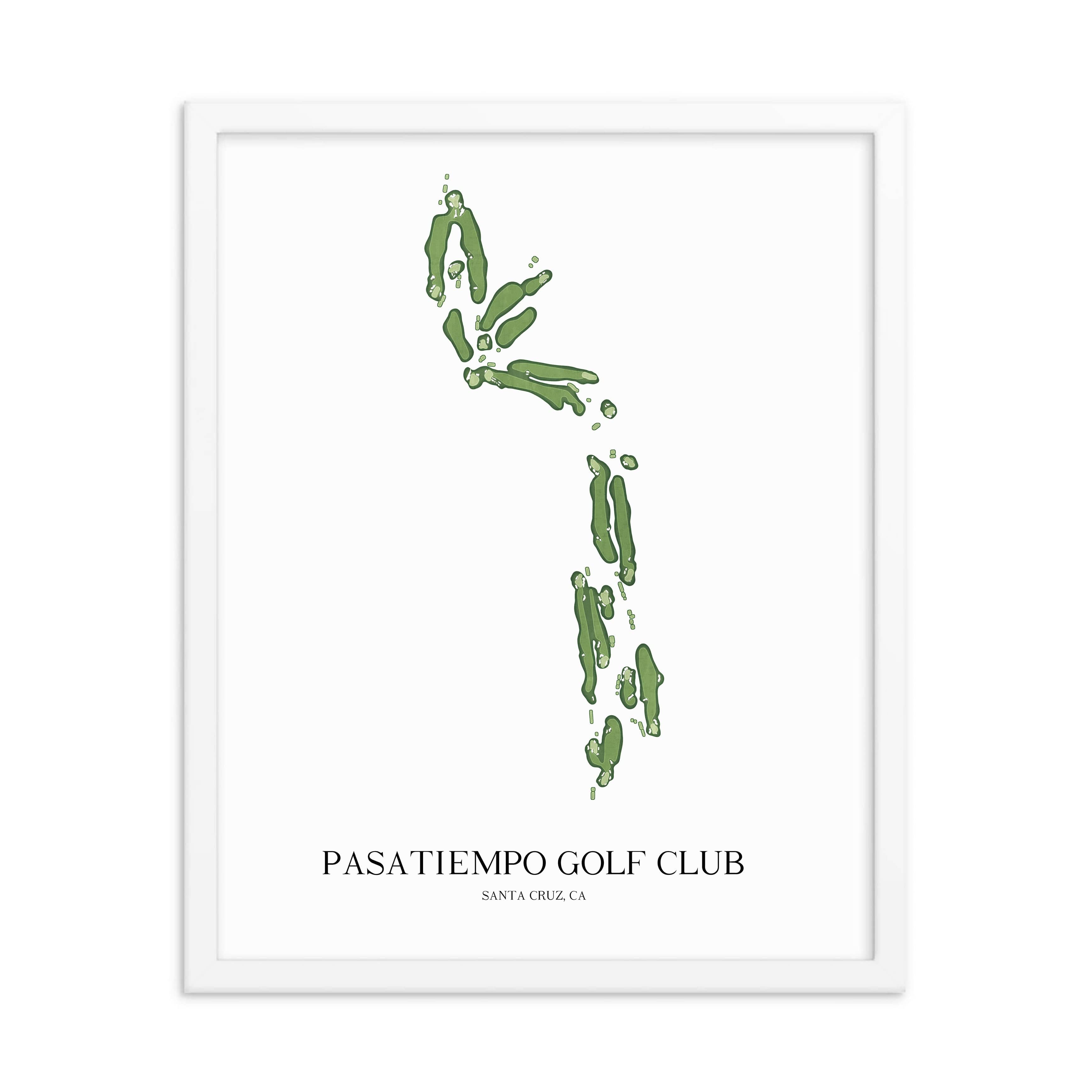 The 19th Hole Golf Shop - Golf Course Prints - Pasatiempo Golf Club Golf Course Map Golf Map