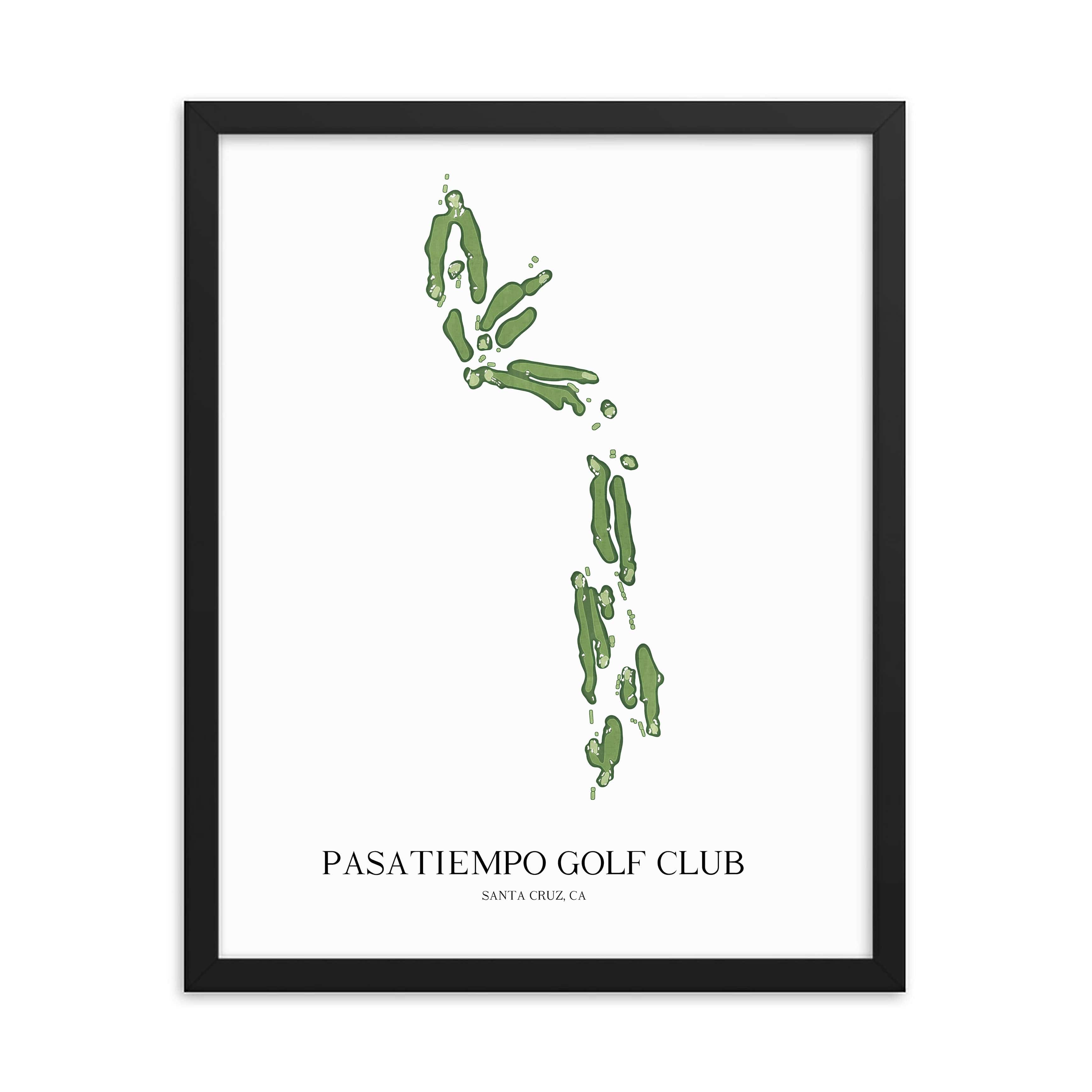 The 19th Hole Golf Shop - Golf Course Prints - Pasatiempo Golf Club Golf Course Map Golf Map