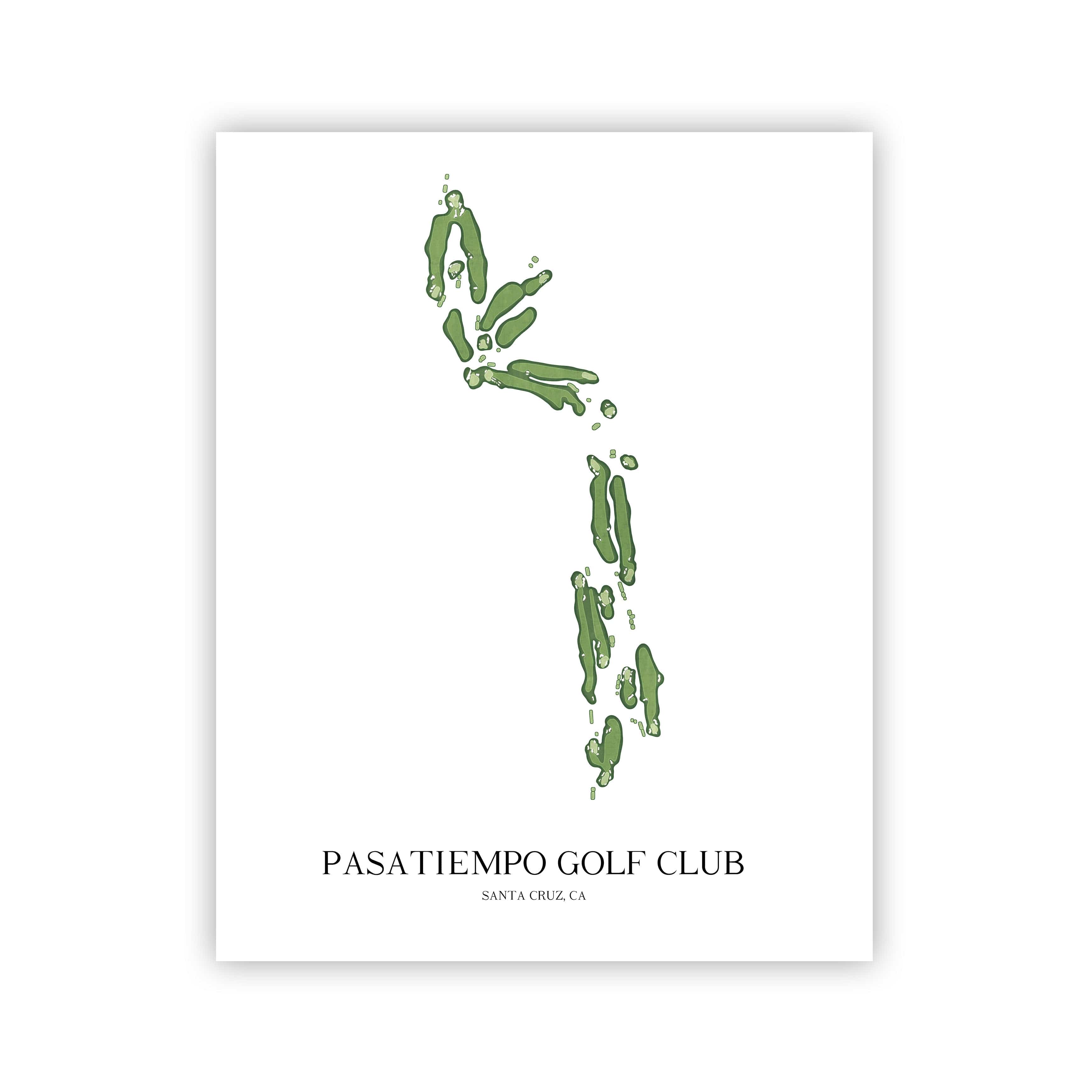 The 19th Hole Golf Shop - Golf Course Prints - Pasatiempo Golf Club Golf Course Map Golf Map